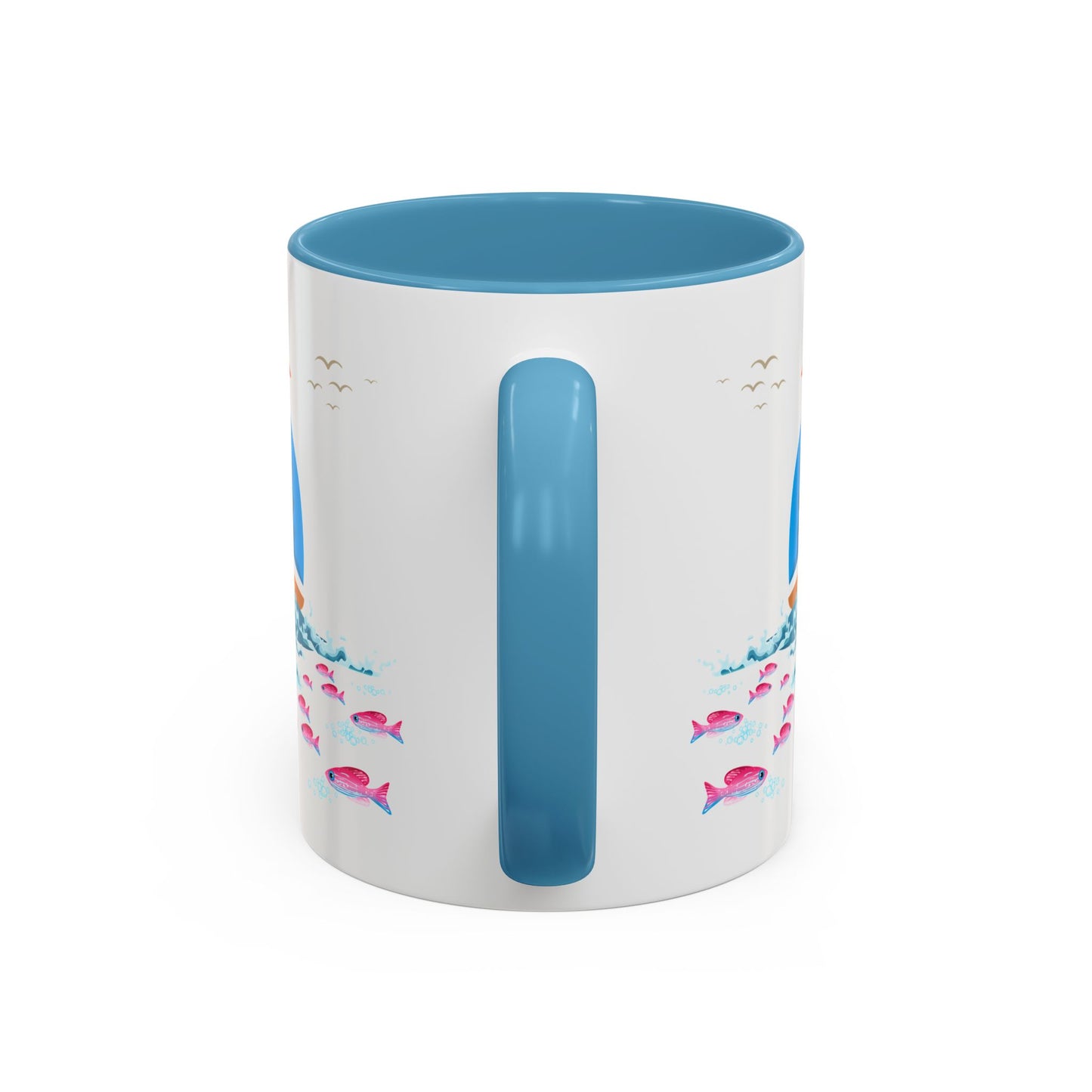 Sailboat and Red fish Coffee Mug
