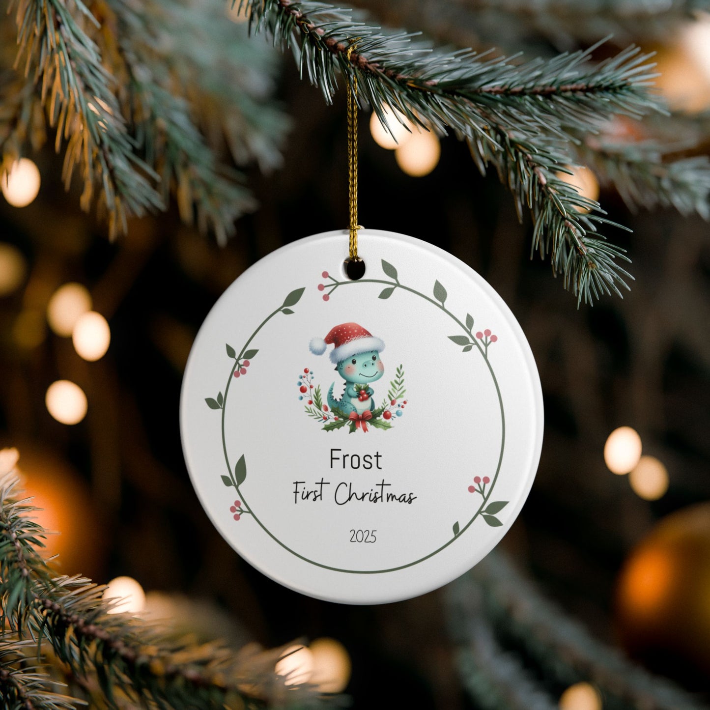 Personalized Christmas Ornament, Holiday Decor, Keepsake Gift, First Christmas Decoration, Eco-Friendly Ceramics