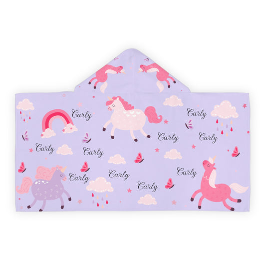 Personalized Unicorn Hooded Towel for Kids — Custom Name ‘Early’