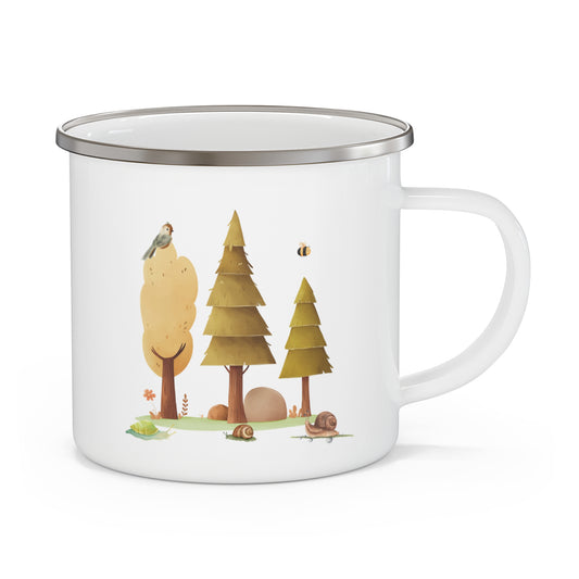 Nature-Inspired Enamel Camping Mug - Perfect for Outdoor Adventures