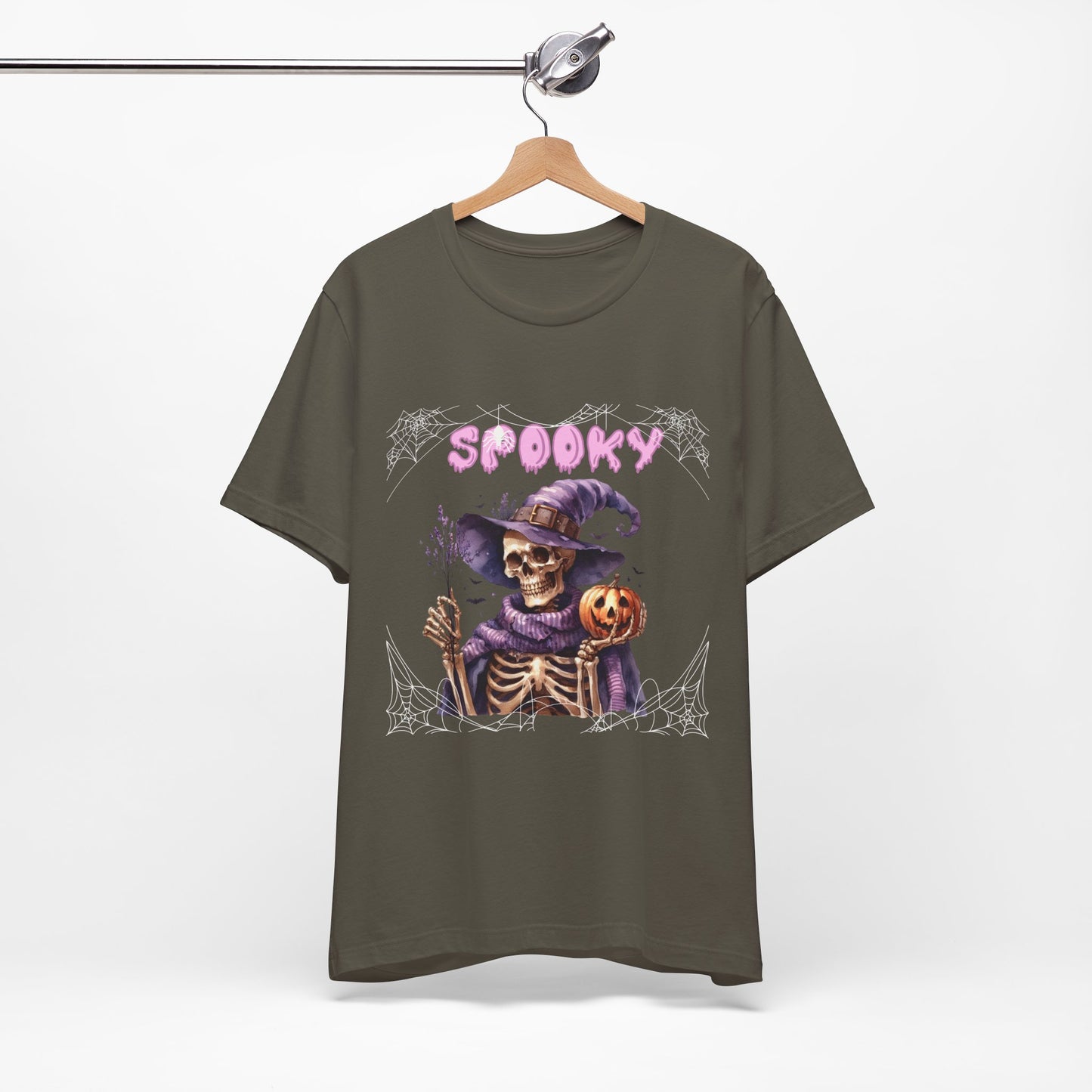 Spooky Skeleton Halloween Tee, Unisex Halloween Shirt, Trick or Treat Apparel, Fall Festivity Clothing, October Celebration Top