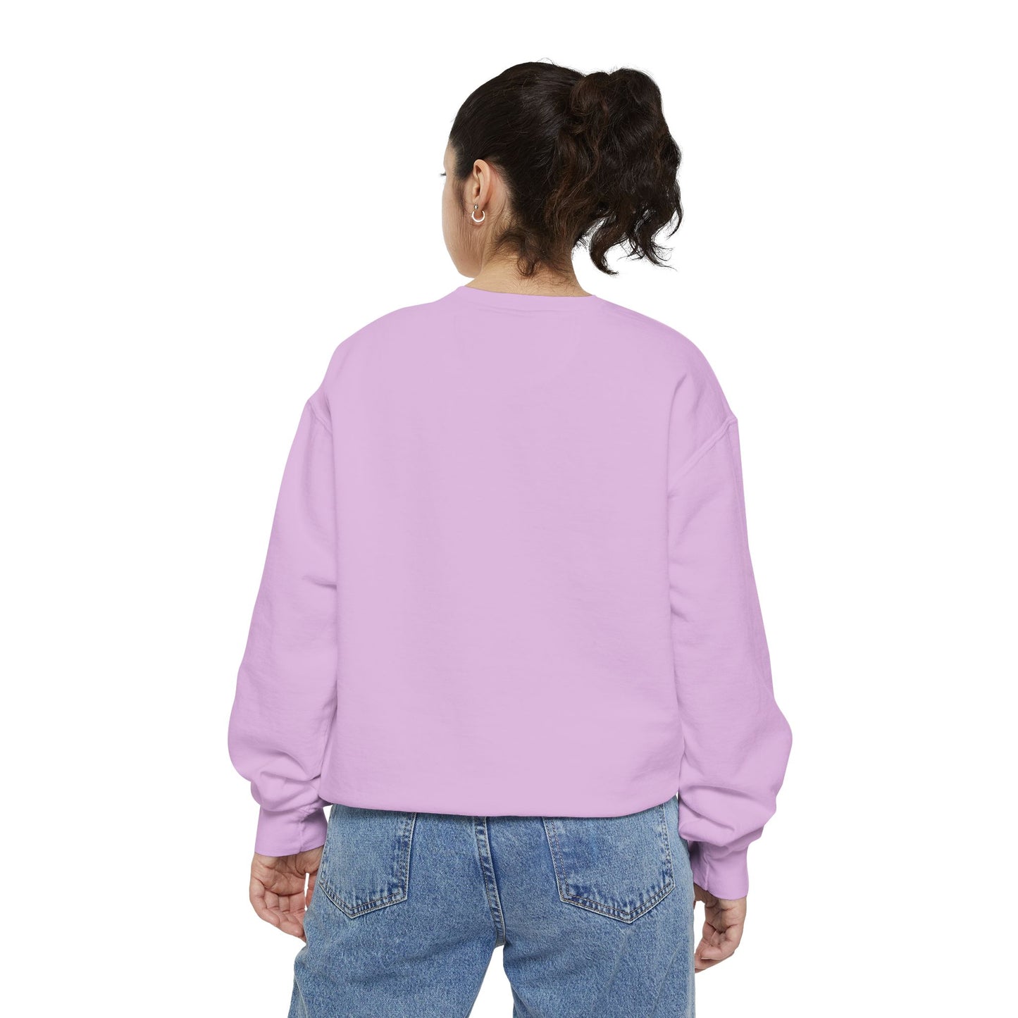 Dolphin wearing a straw hat with stylized water splashes Unisex Garment-Dyed Sweatshirt