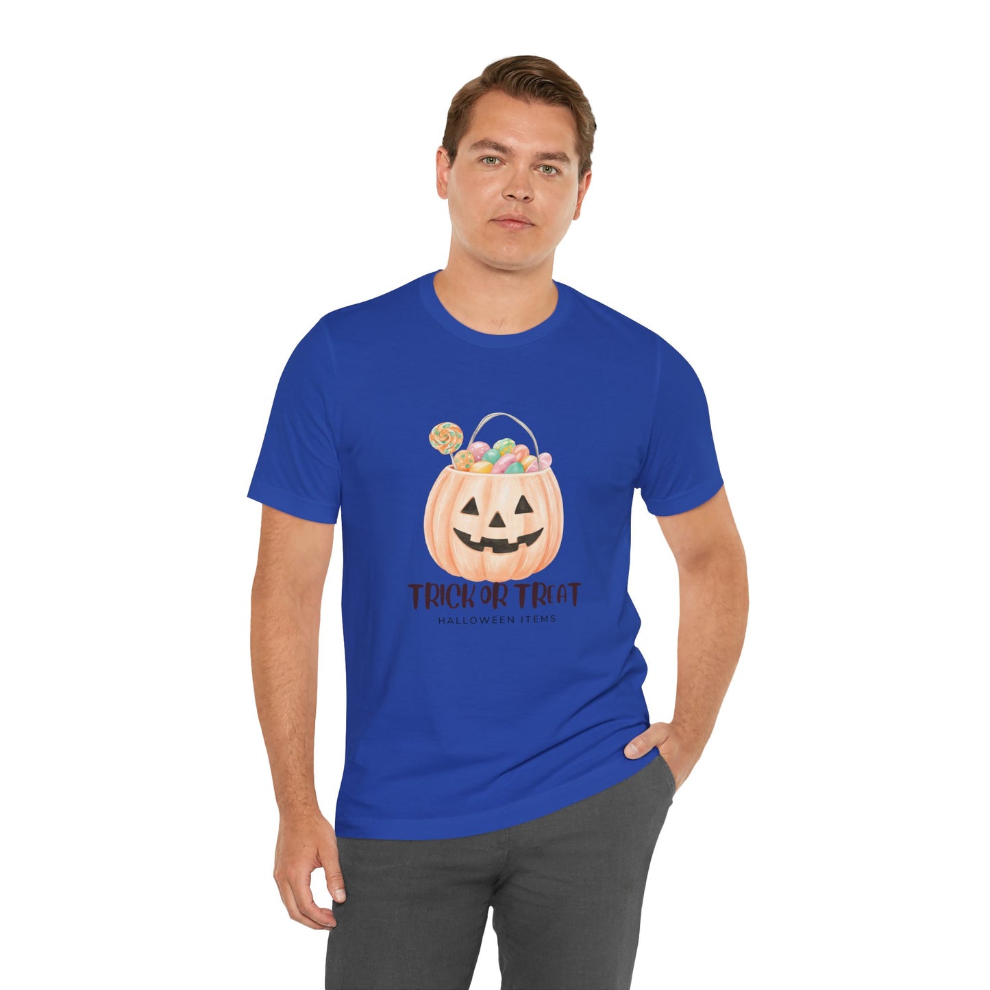 Halloween Trick or Treat T-Shirt, Unisex Graphic Tee, Fall Wardrobe Addition, Perfect for Halloween Parties, Spooky Season Wear