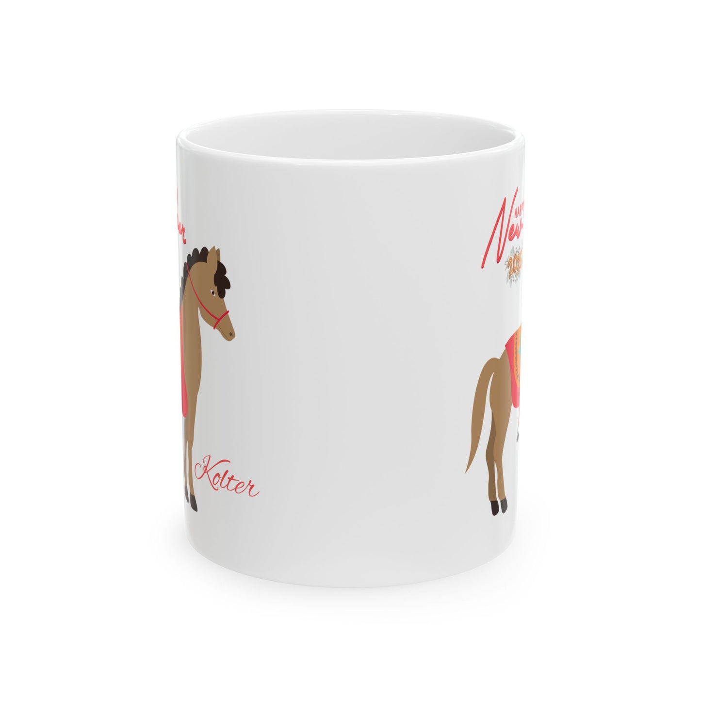 Horse Lover Ceramic Mug – Cute Pony Illustration, 'Nature Is My Shelter' Coffee Cup (11oz/15oz)