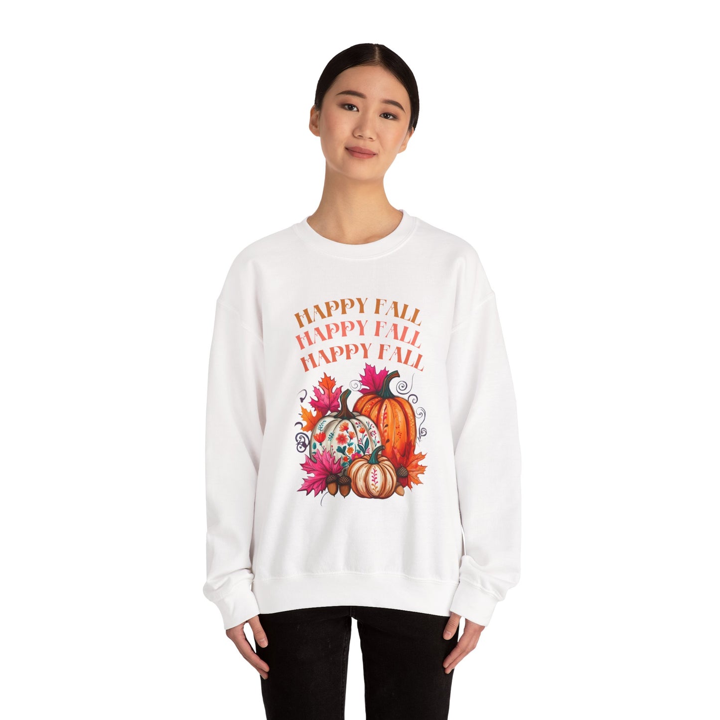 Fall Vibes Crewneck Sweatshirt, Cozy Autumn Apparel, Seasonal Gift for Thanksgiving, Pumpkin Sweater, Unisex Fall Fashion