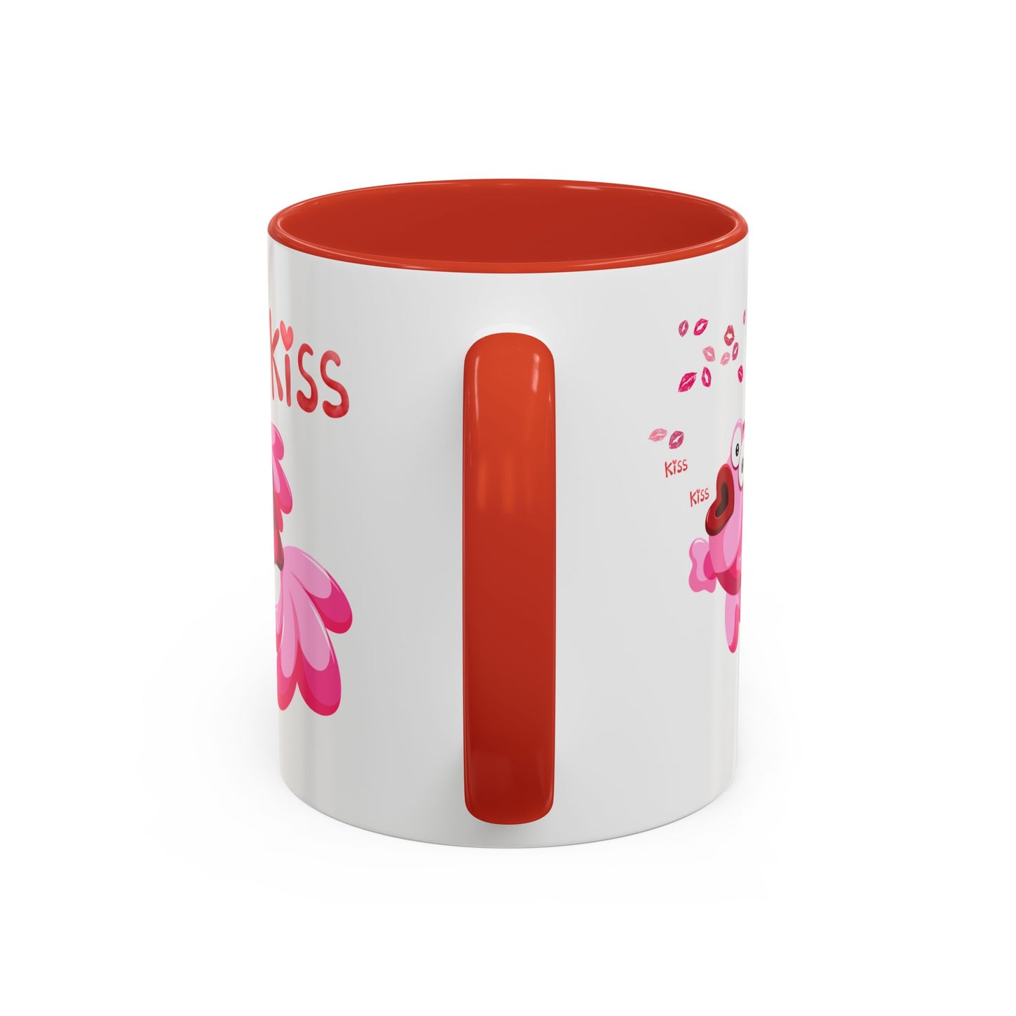 Pink fish with open mouth and kiss Coffee Mug