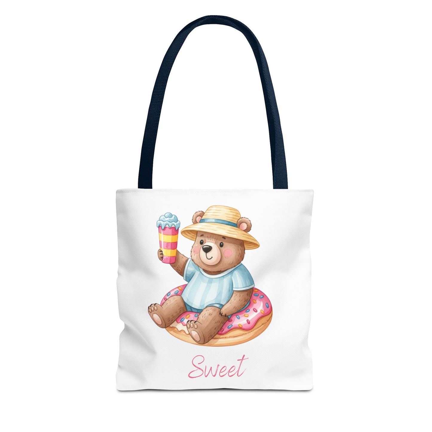 Sweet Bear Beach Tote - Cute Summer Teddy on Donut Float