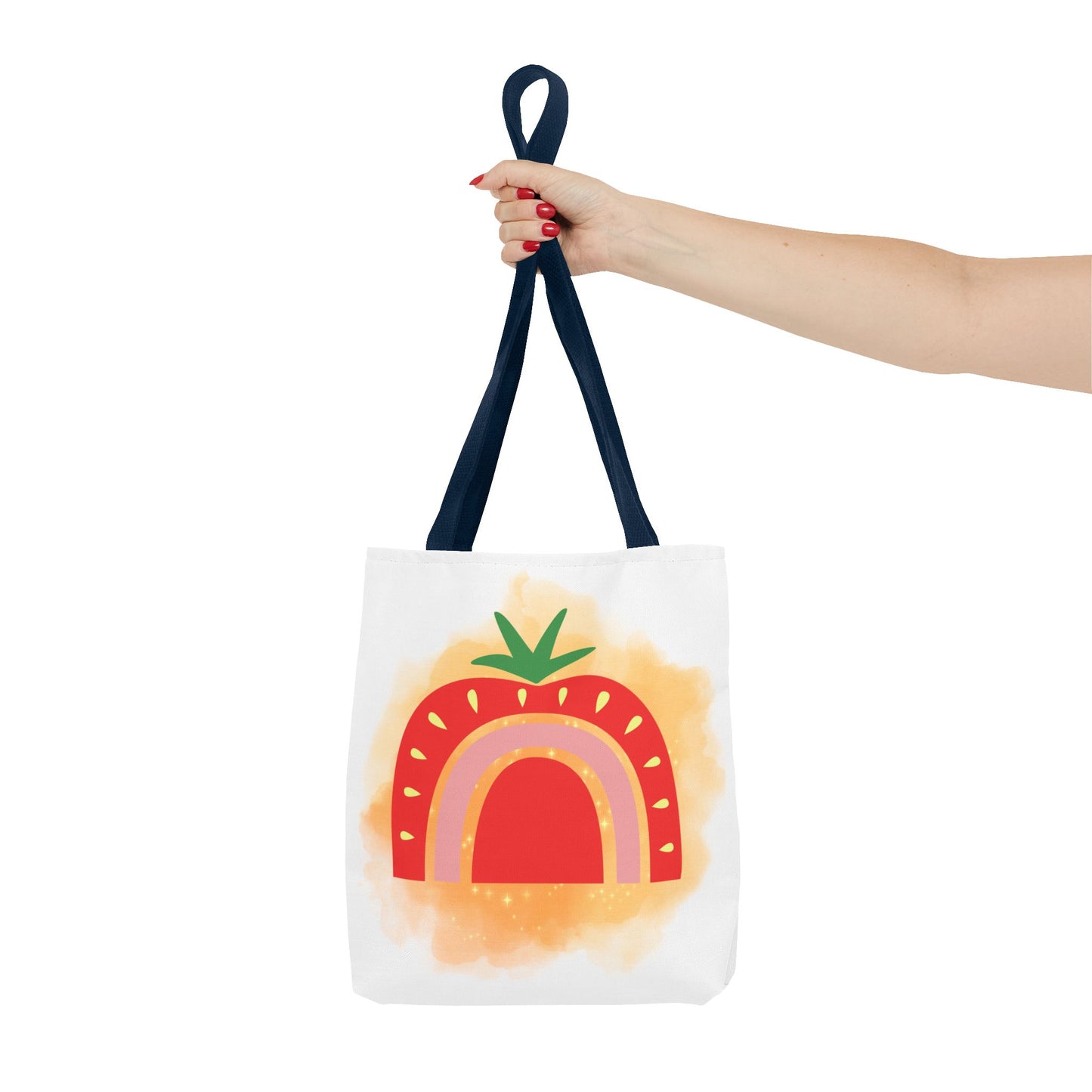 Strawberry Rainbow Tote Bag – Cute Fruit Watercolor AOP Tote
