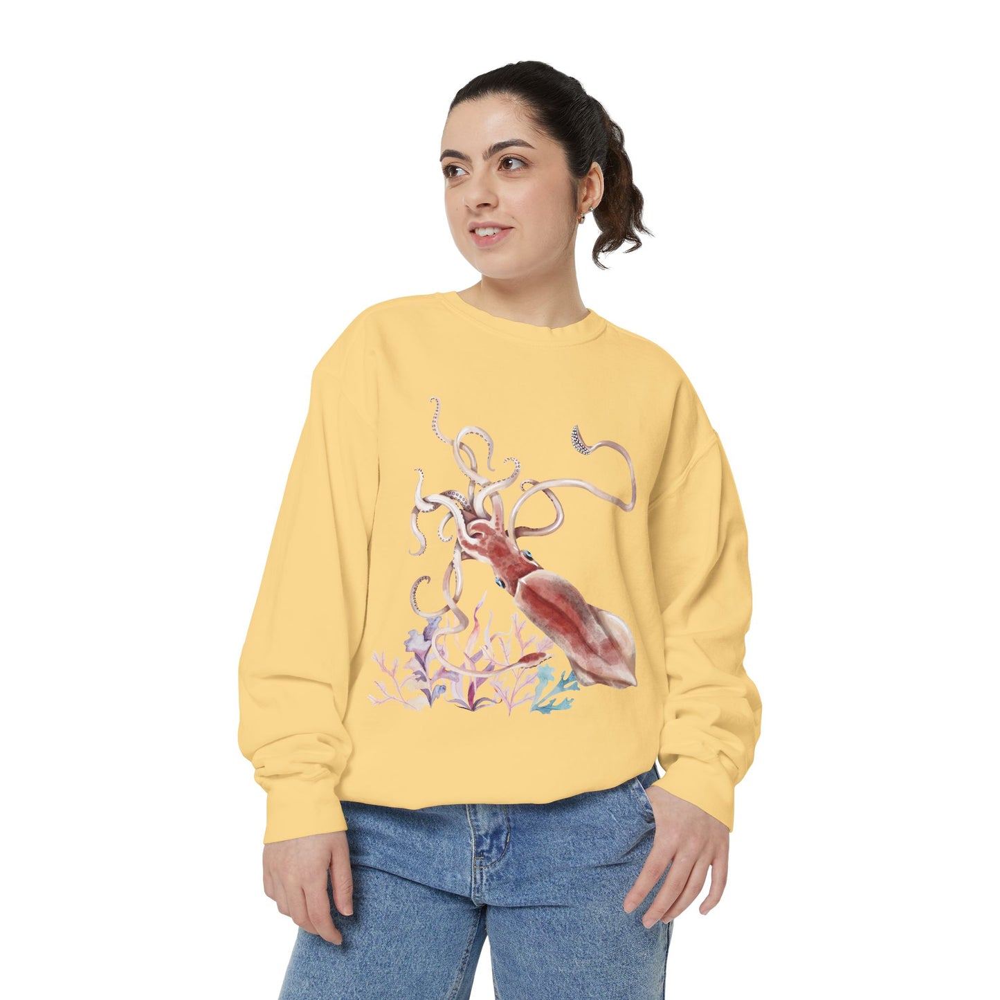Squid dance of tentacles and translucence Unisex Garment-Dyed Sweatshirt