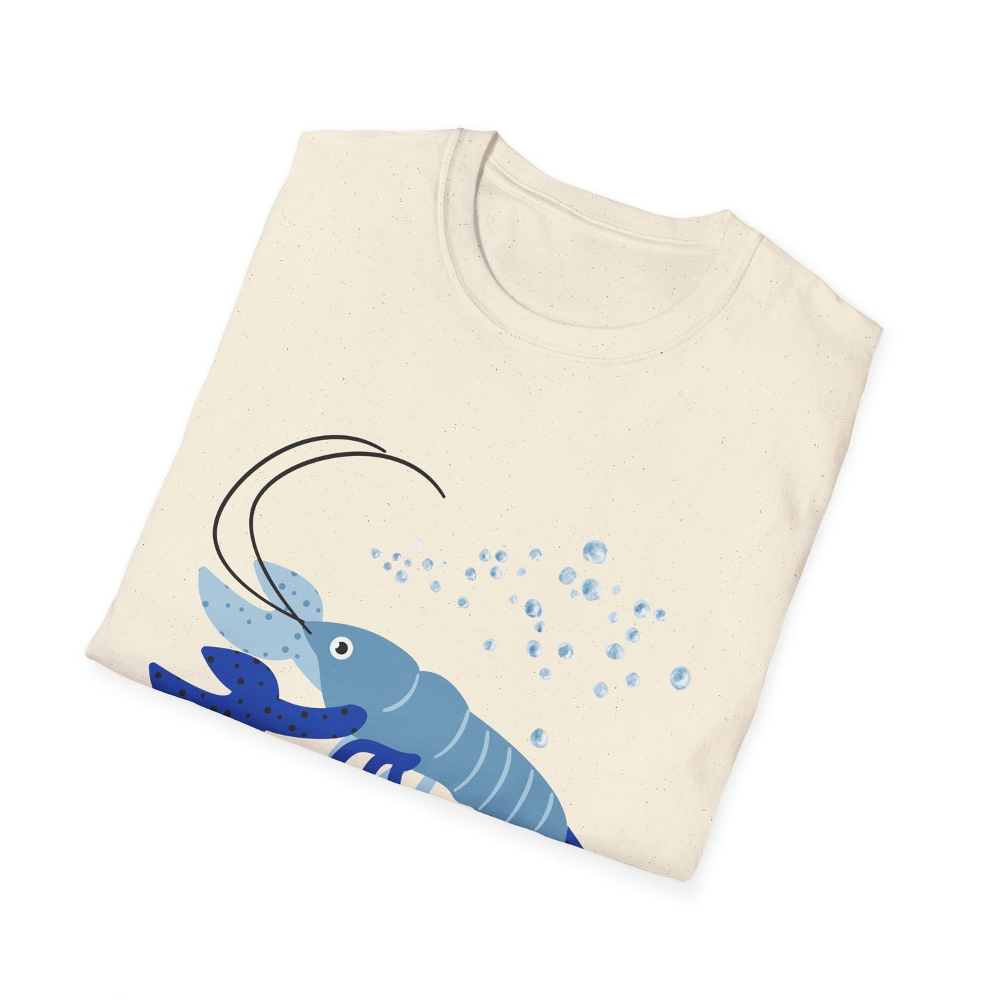 Blue Lobster Unisex Softstyle T-Shirt, Seafood Lover Tee, Summer Casual Wear, Beach T-Shirt, Gift for Foodies