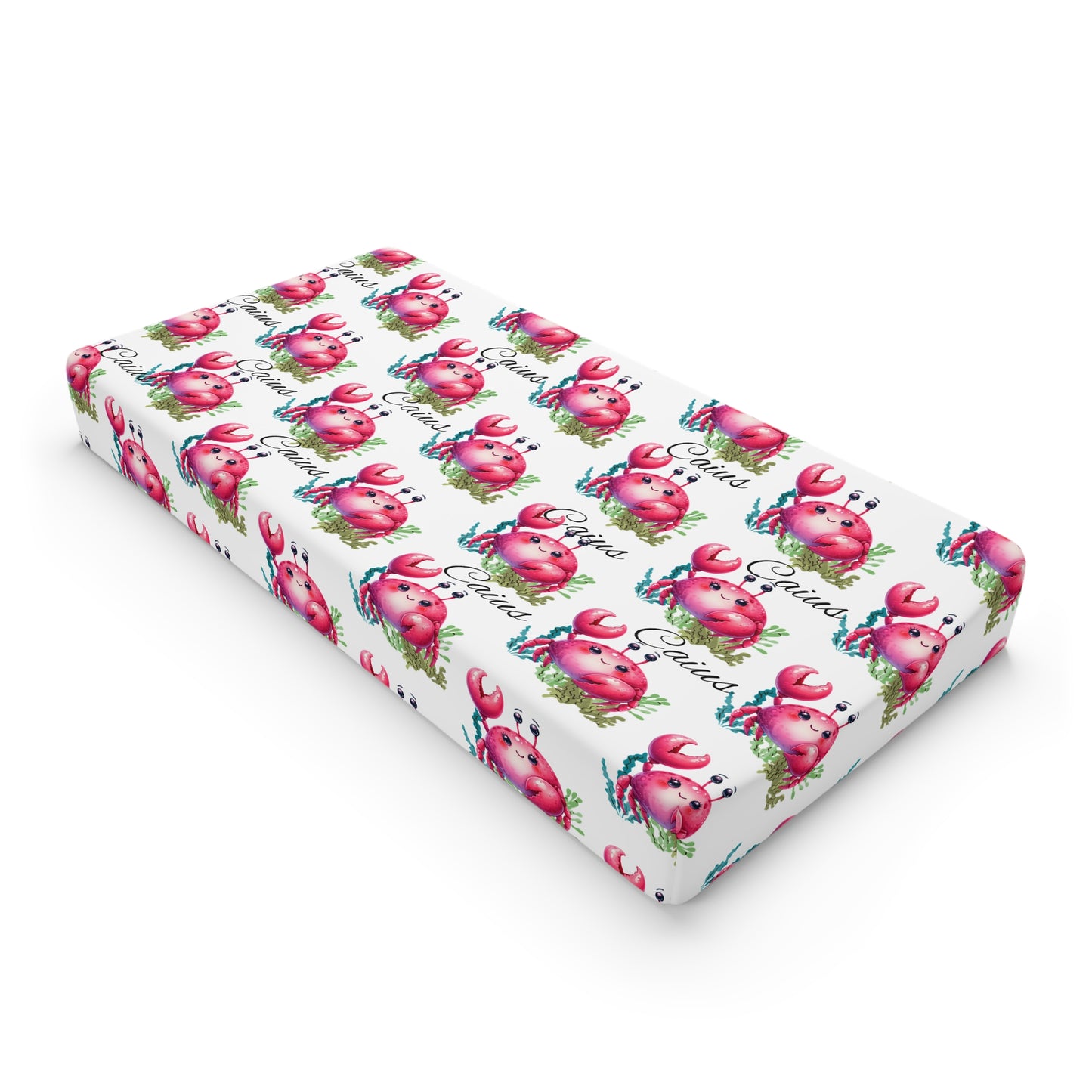 Pink Floral Bunny Baby Changing Pad Cover – Cute Waterproof Nursery Accessory