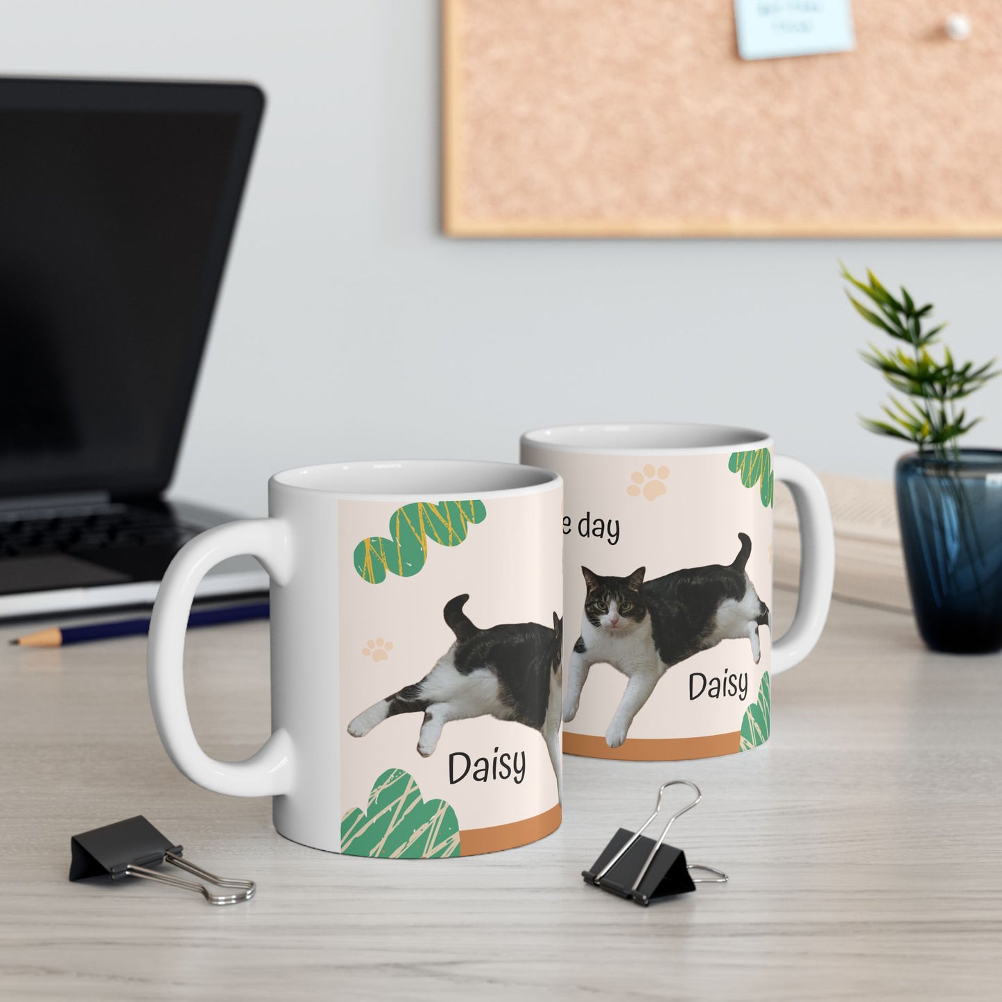 Have a Nice Day Cat Mug — Cute Tuxedo Cat Ceramic Coffee Cup (11oz & 15oz)