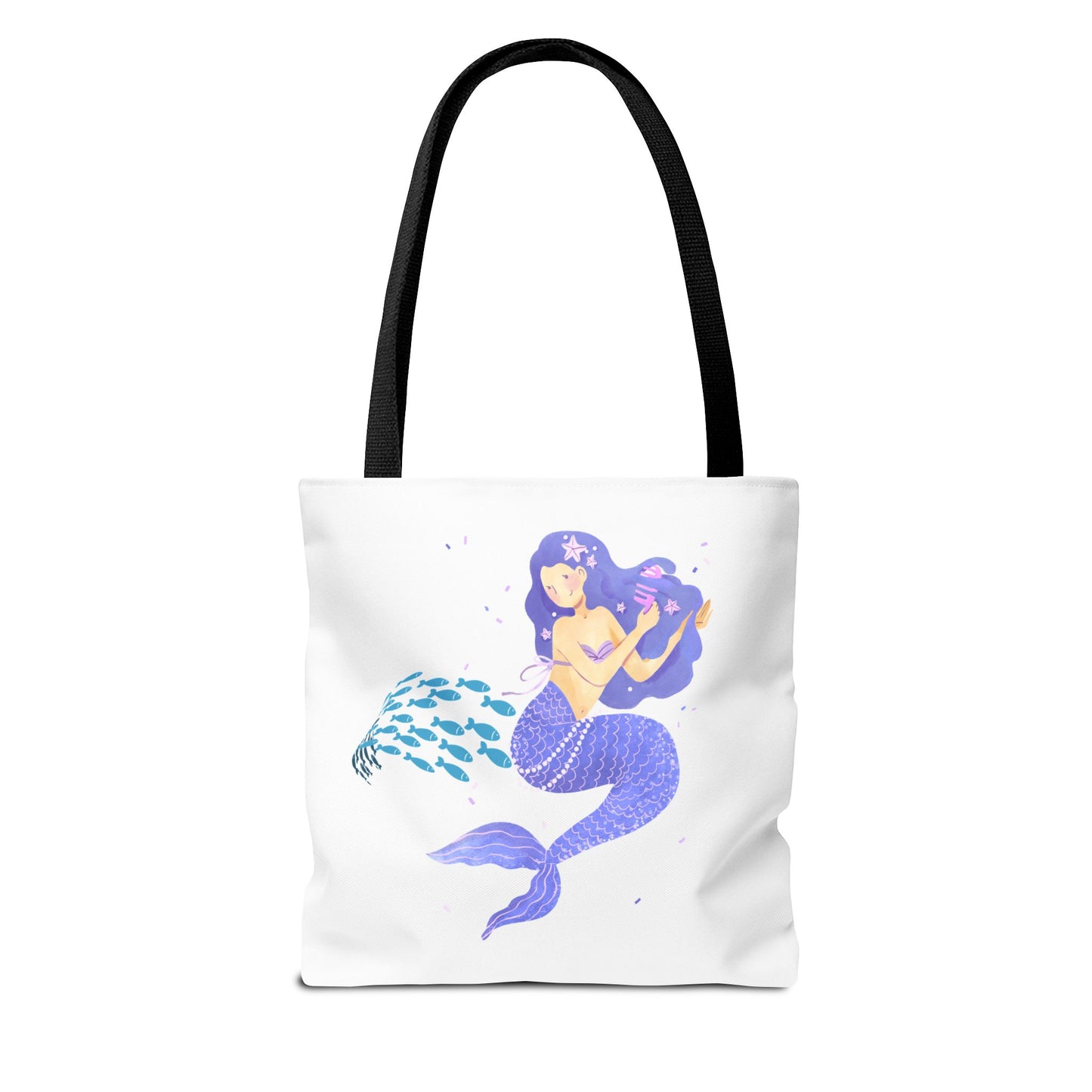 The mermaid and her school fish Tote Bag