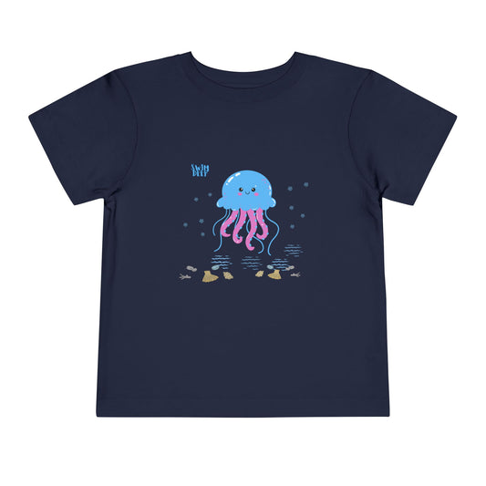 Cute Jellyfish Toddler Tee, Toddler T-Shirt, Beach Day Shirt, Kids Summer Wear, Ocean Theme Kids Clothing
