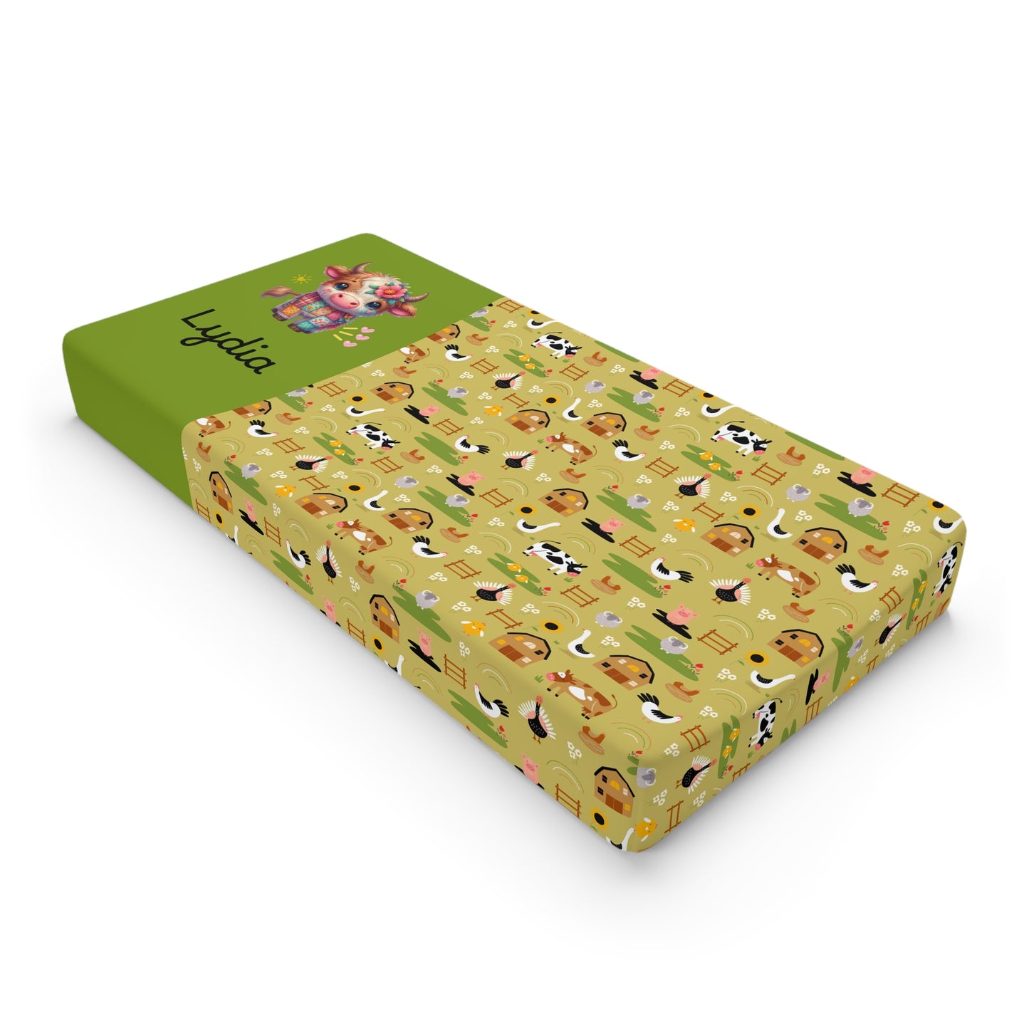 Personalized Safari Animal Baby Changing Pad Cover — Custom Name Nursery Accessory
