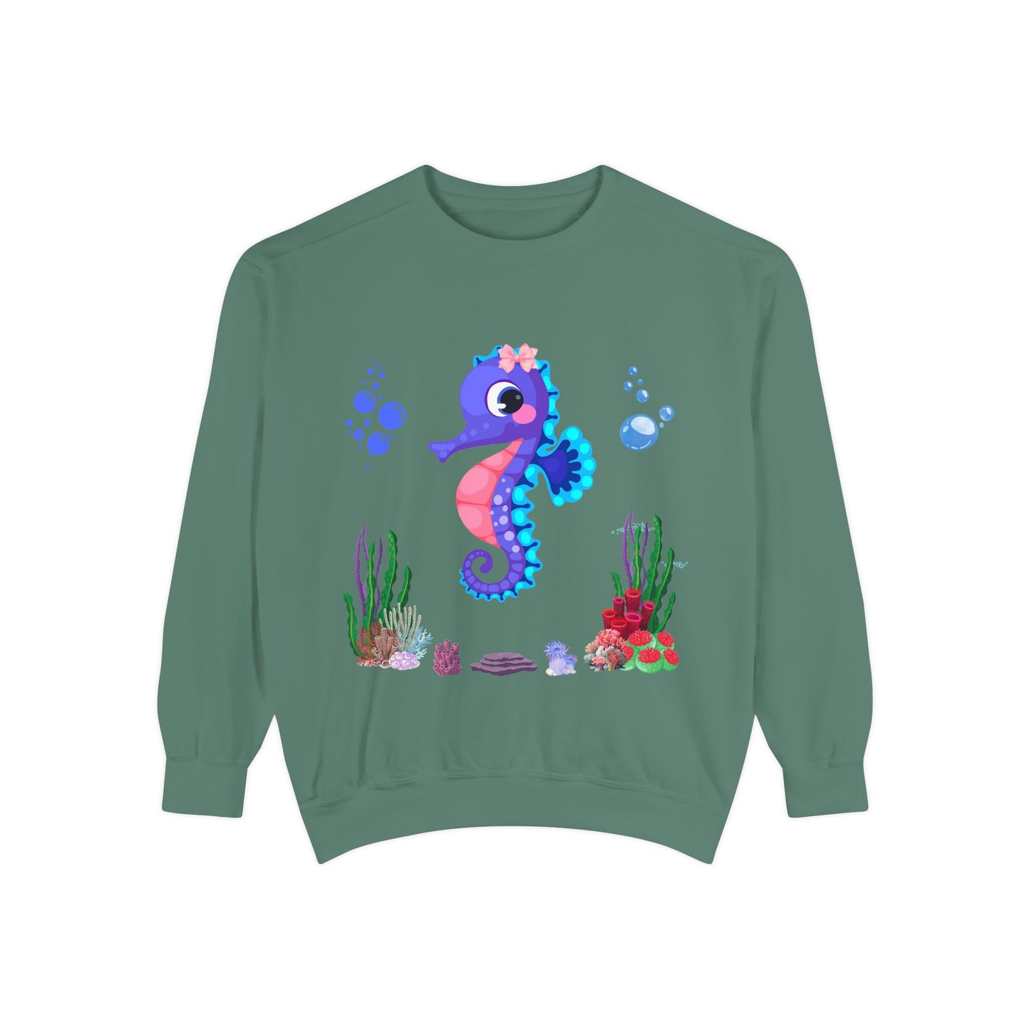 Seahores playful under the sea Unisex Garment-Dyed Sweatshirt