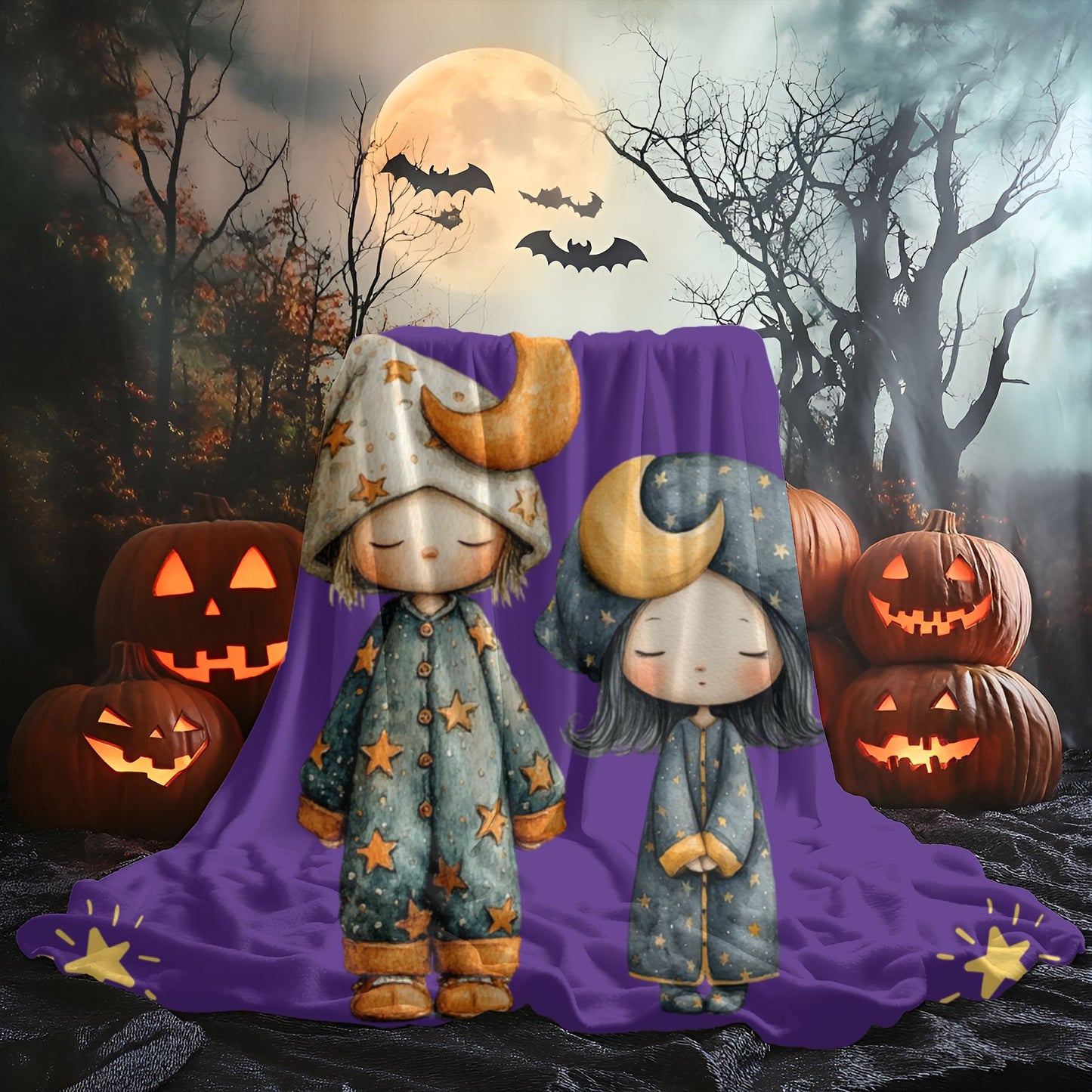 Cosmic Dreams Velveteen Plush Blanket, Cozy Throw for Kids, Starry Sky Decor, Ideal for Gifts, Home & Nursery