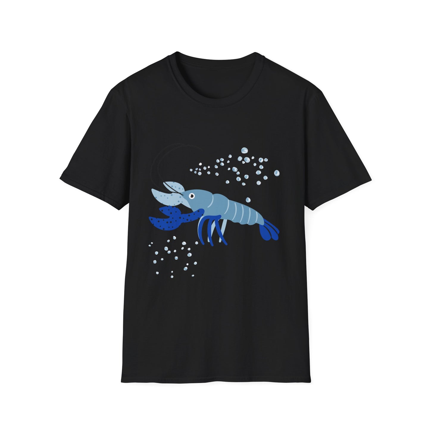 Blue Lobster Unisex Softstyle T-Shirt, Seafood Lover Tee, Summer Casual Wear, Beach T-Shirt, Gift for Foodies
