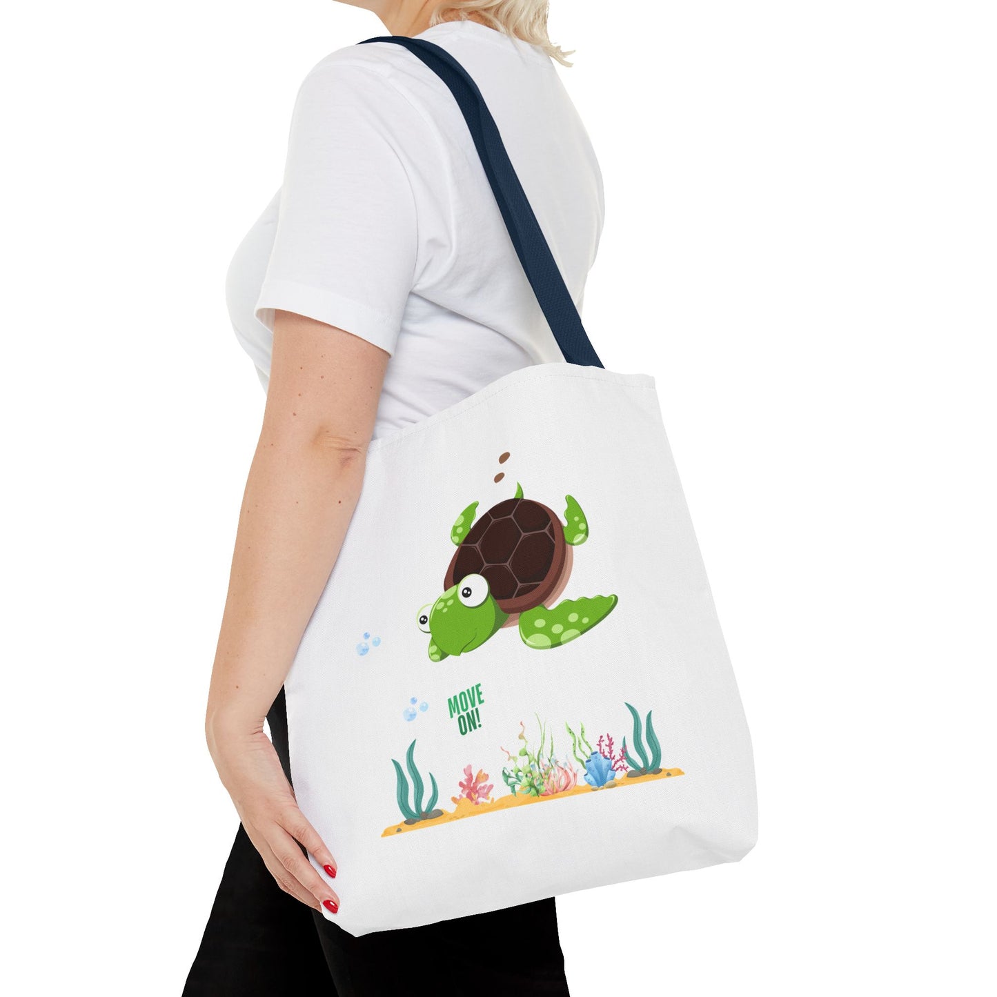 Turtle with seaweed and bubble Tote Bag