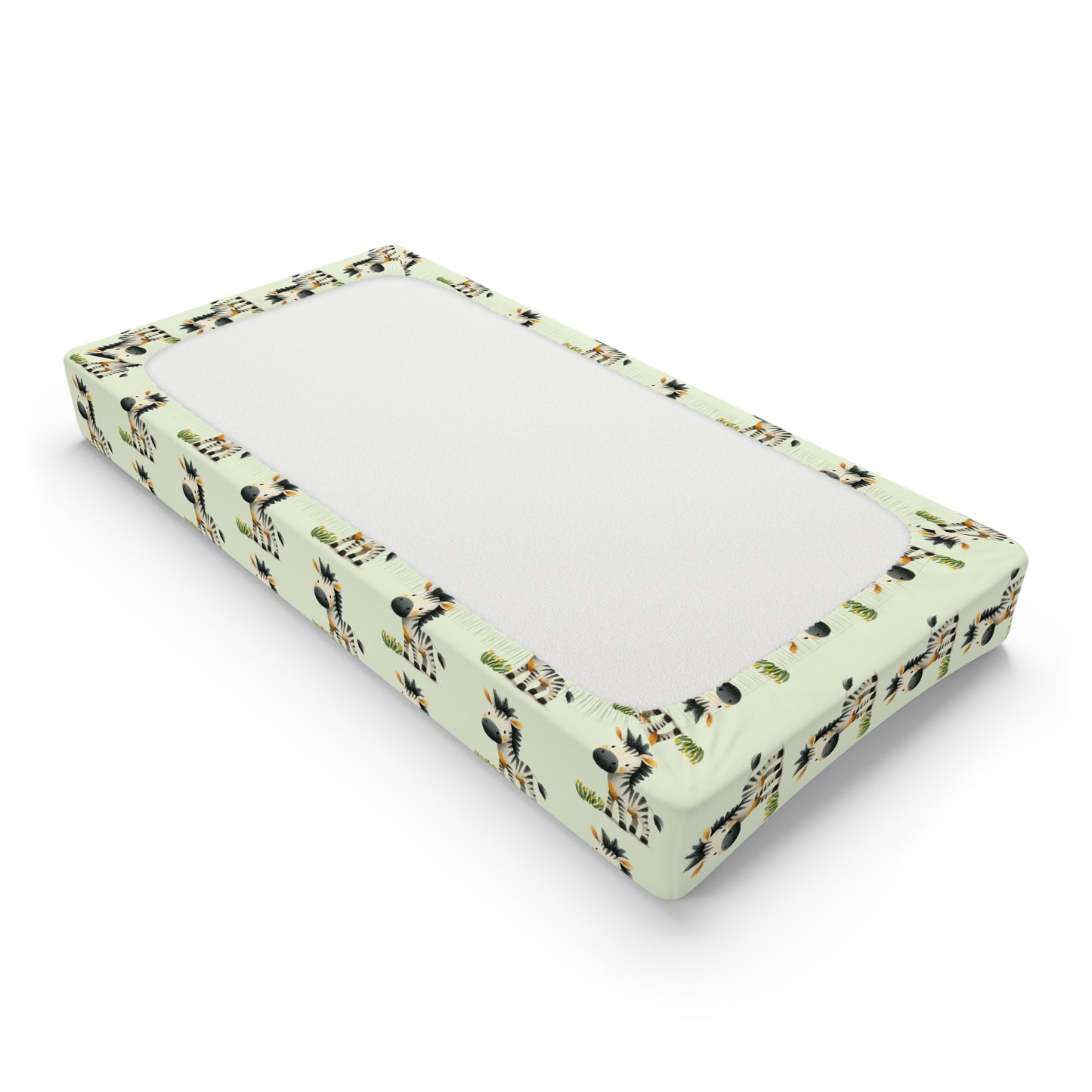 Changing Pad Cover — Mint Safari Giraffe Print