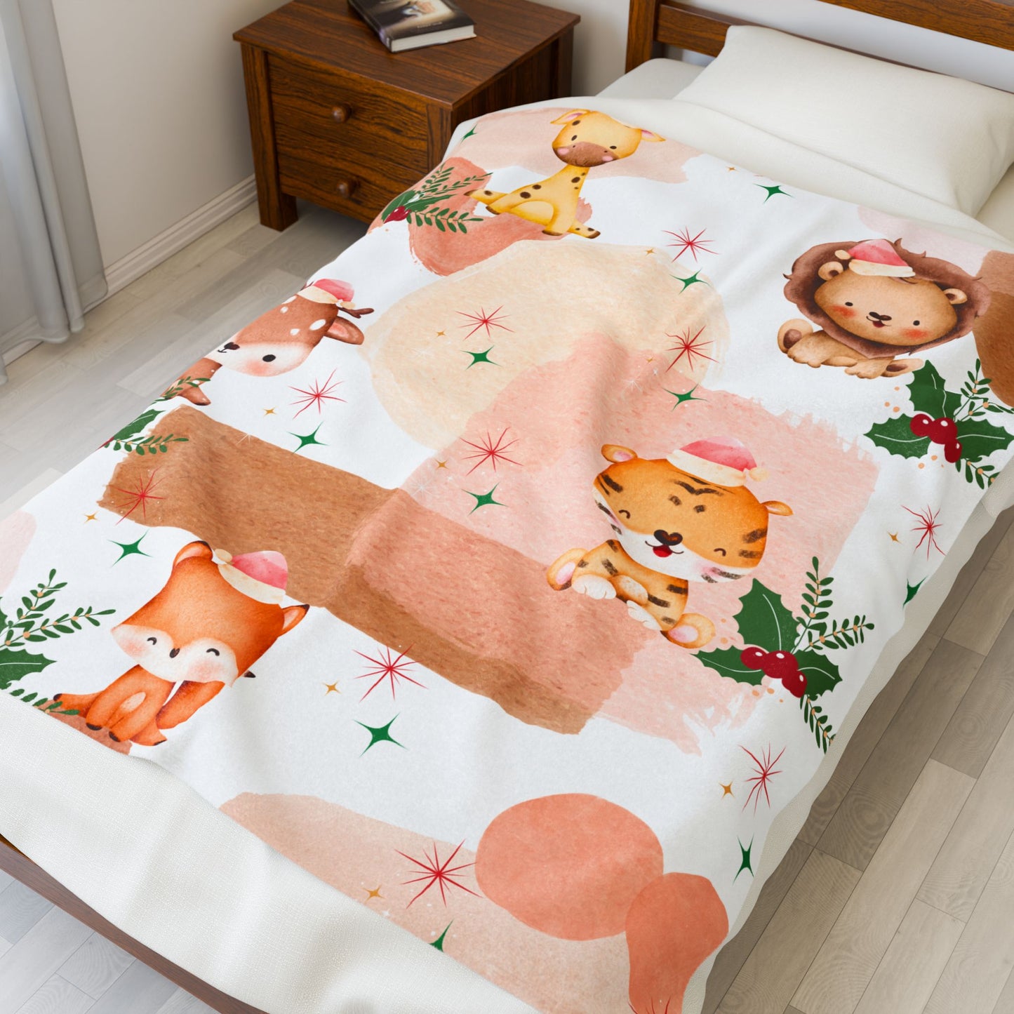 Cozy Animal Plush Blanket | Kids Gift, Nursery Decor, Holiday Snuggle Blanket, Warm Fleece Throw, Cute Home Accessory