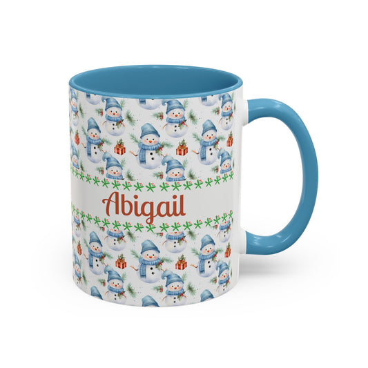 Festive Snowman Coffee Mug, Personalized Holiday Mug, Winter Decor, Gift for Her, Cute Coffee Cup