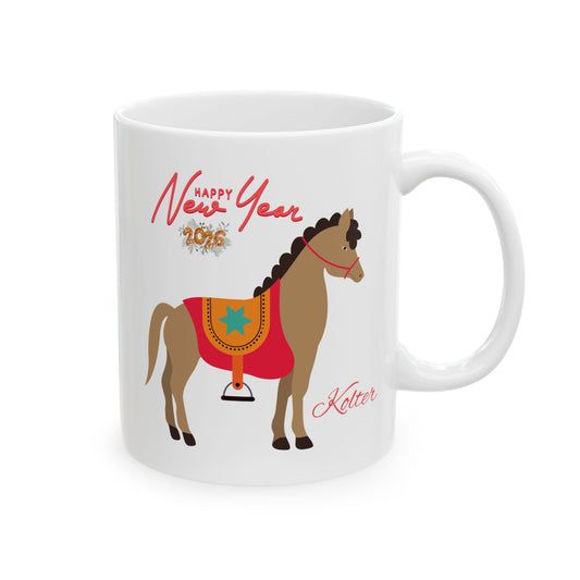 Horse Lover Ceramic Mug – Cute Pony Illustration, 'Nature Is My Shelter' Coffee Cup (11oz/15oz)