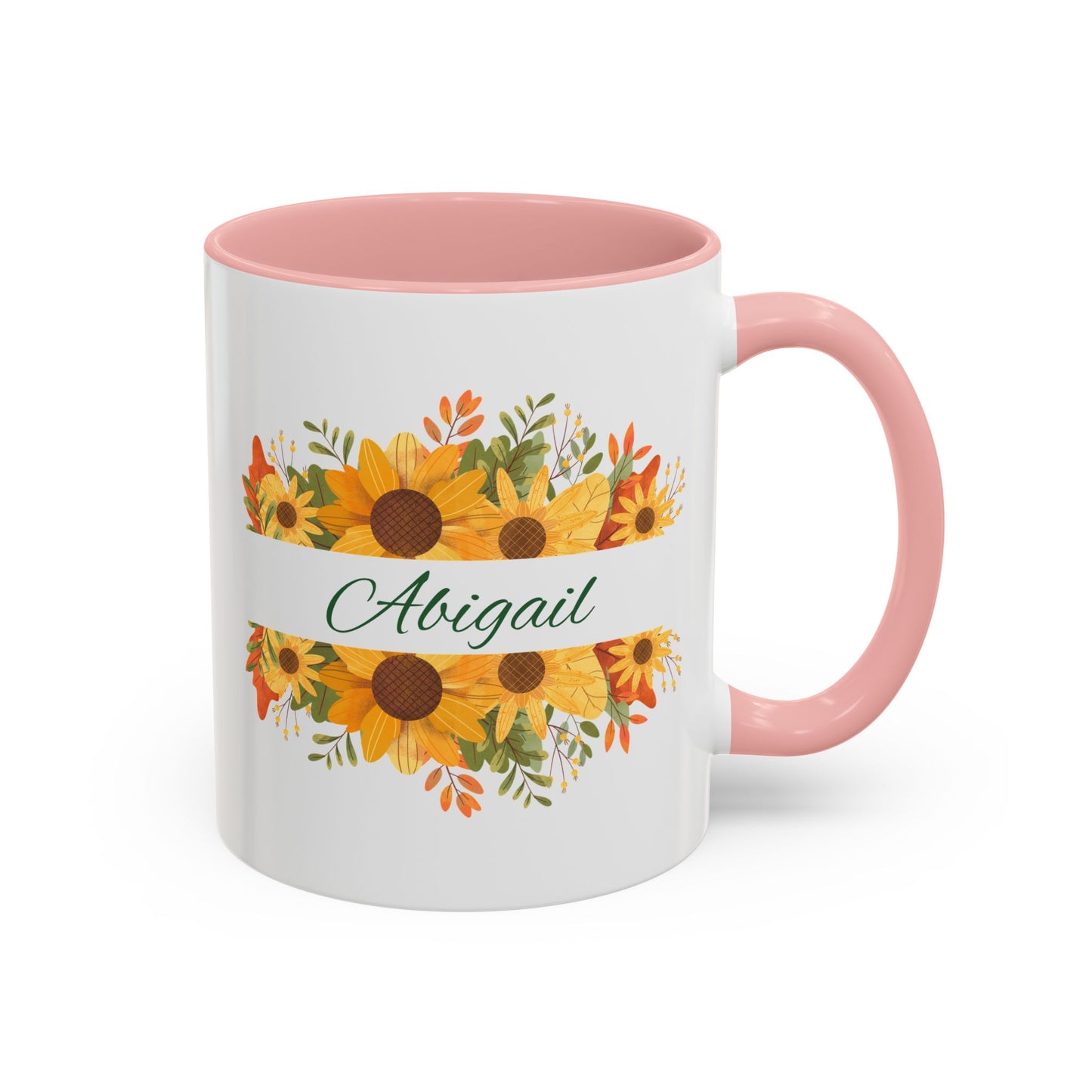 Custom Floral Name Coffee Mug - Personalized 11oz & 15oz Perfect Gift for Floral Lovers