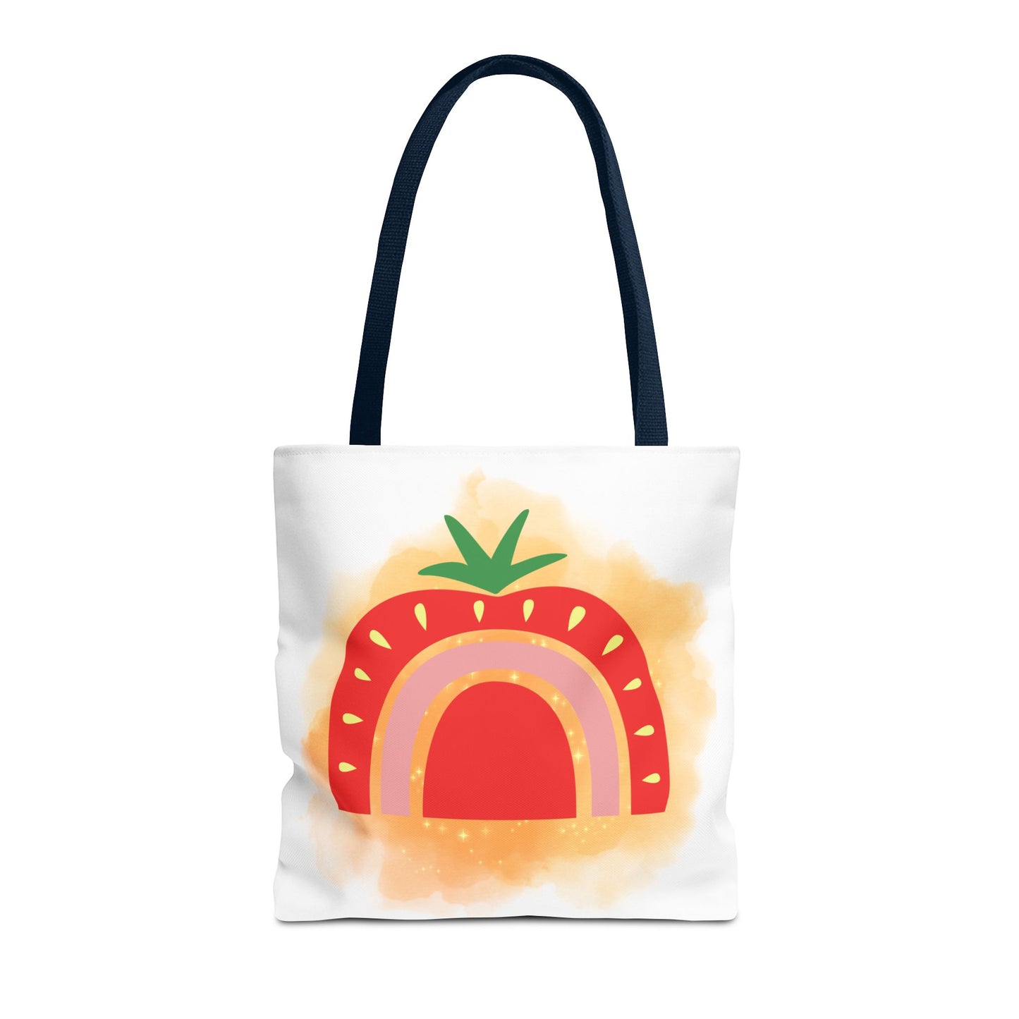 Strawberry Rainbow Tote Bag – Cute Fruit Watercolor AOP Tote