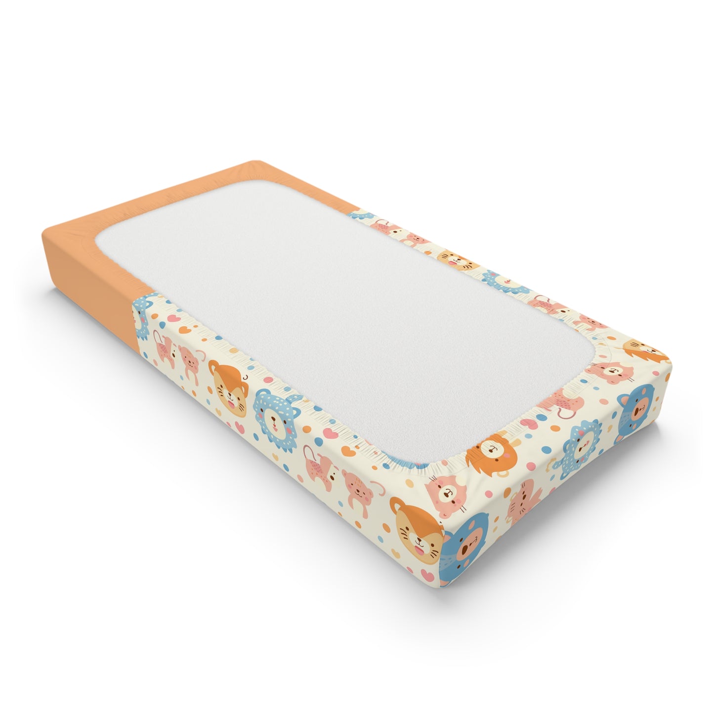 Personalized Baby Changing Pad Cover – Cute Pastel Safari Animal Design (Custom Name)