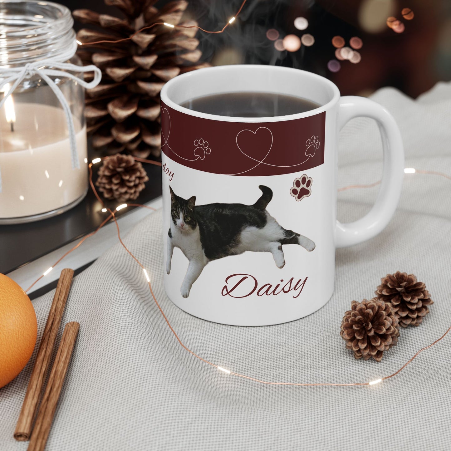 Have a Nice Day Cat Mug — Cute Paw Print Ceramic Coffee Cup (11oz/15oz)