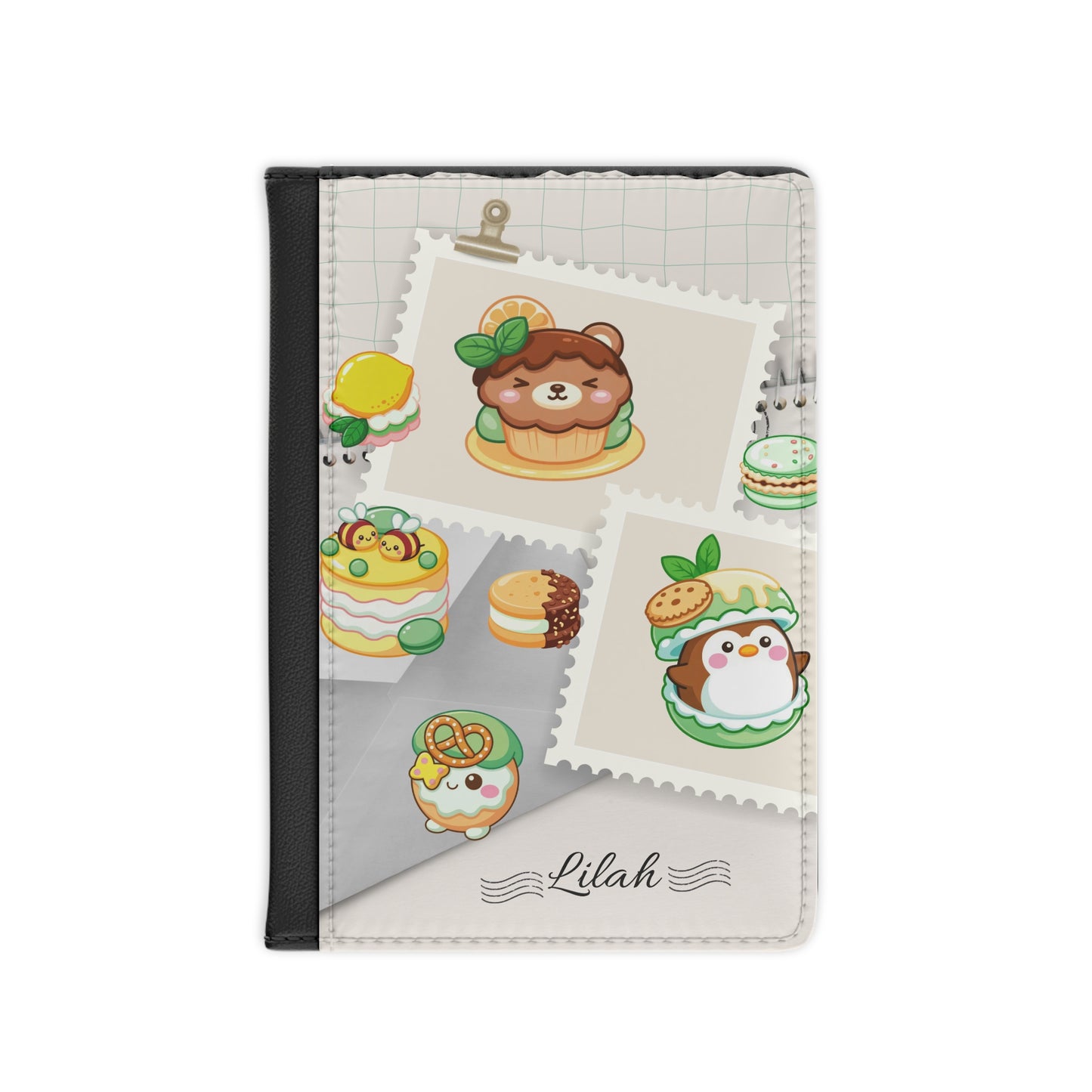 Cute Dessert Passport Cover — Personalized Kawaii Travel Wallet