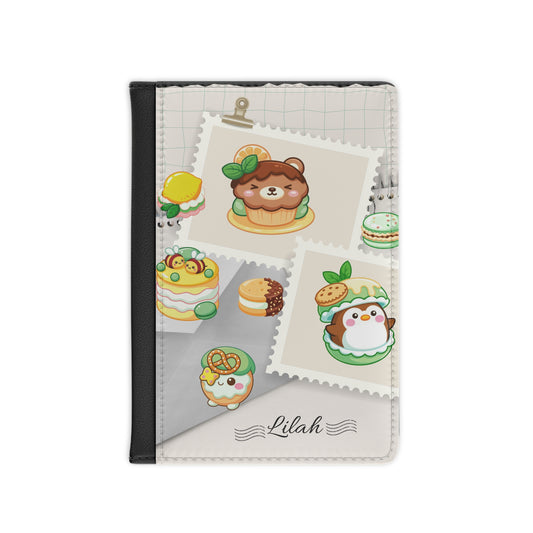 Cute Dessert Passport Cover — Personalized Kawaii Travel Wallet