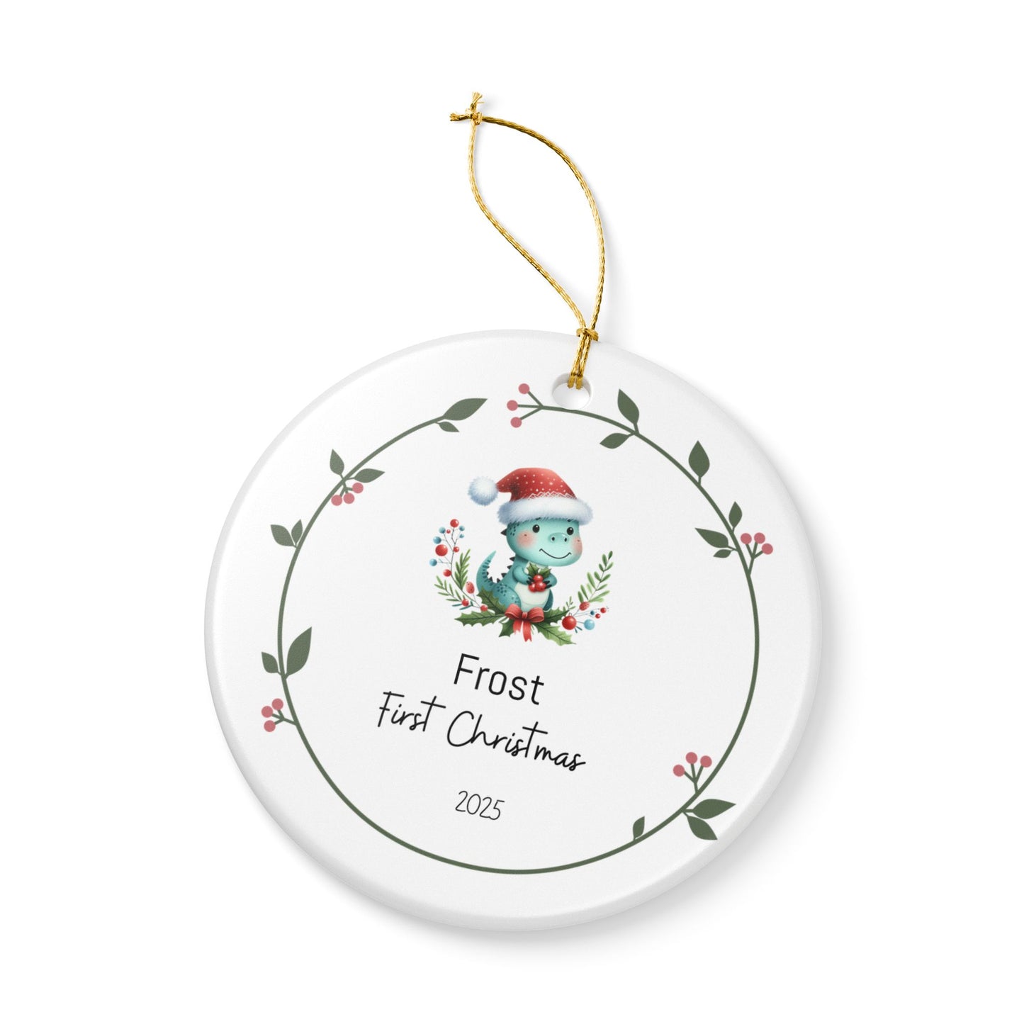 Personalized Christmas Ornament, Holiday Decor, Keepsake Gift, First Christmas Decoration, Eco-Friendly Ceramics