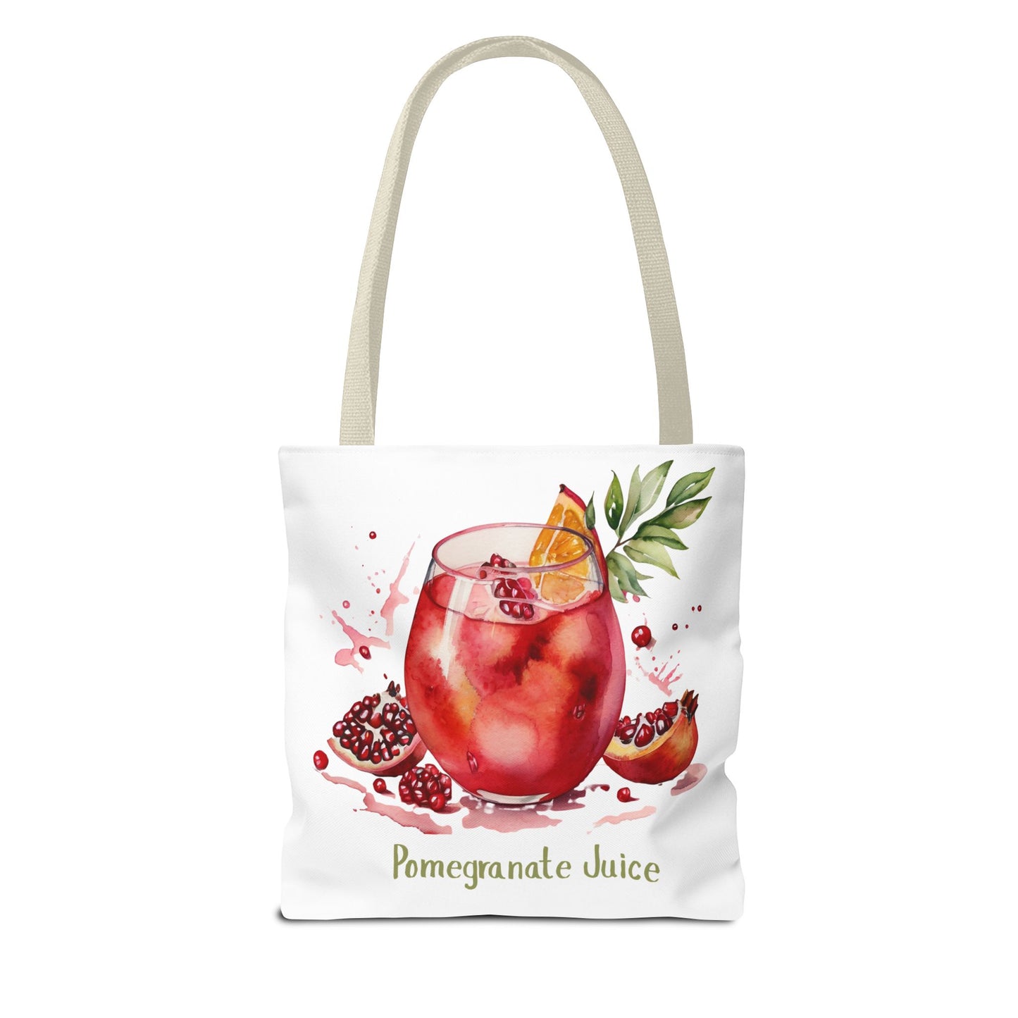 Pomegranate Juice Tote Bag — Watercolor Fruit Canvas Tote
