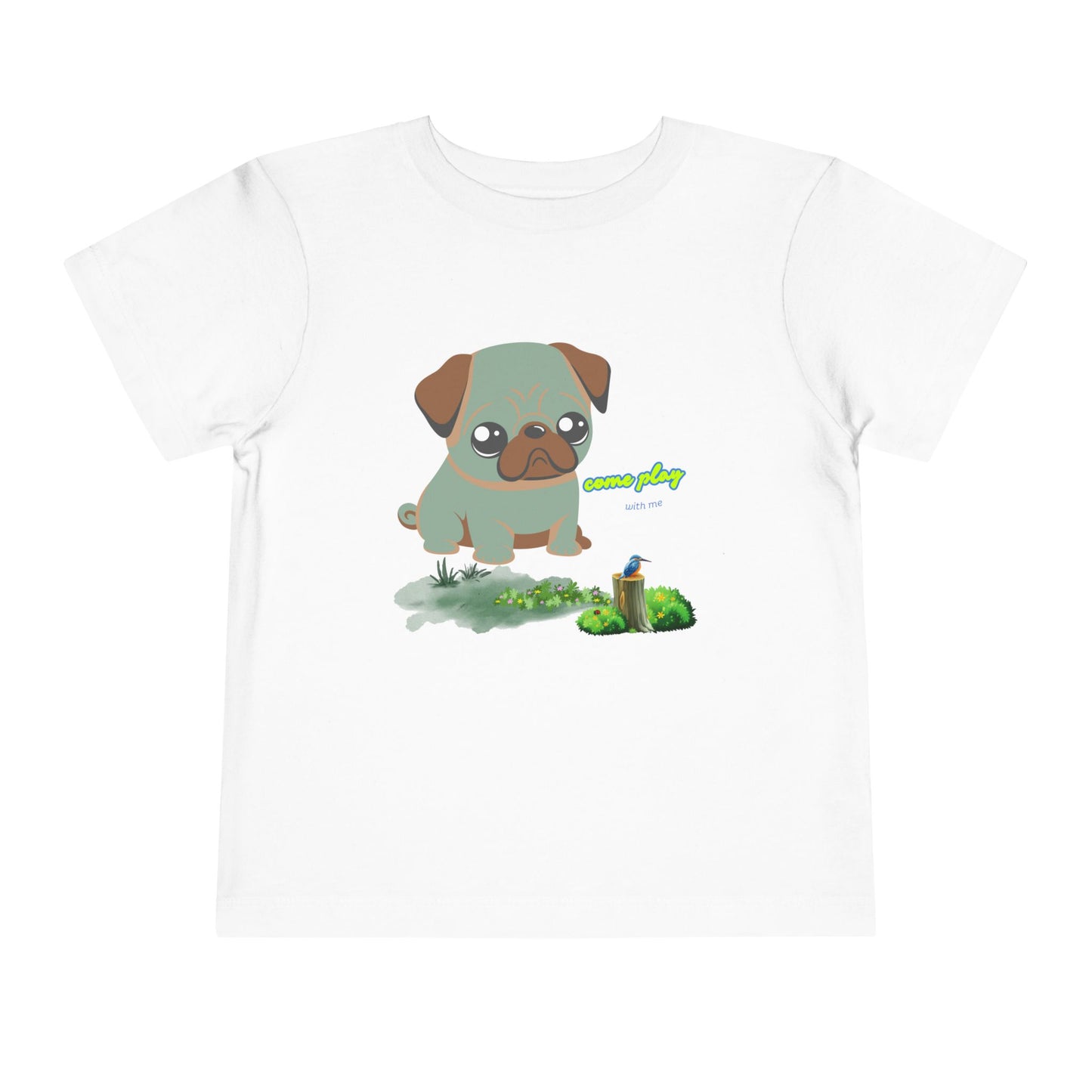 Cute Pug Toddler Tee, Adorable Dog Shirt, Kids Animal Tee, Gift for Dog Lovers, Cute Toddler Clothing, Playful Summer Outfit
