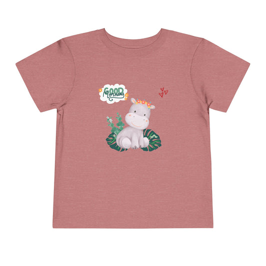 Toddler Short Sleeve Tee with Cute Hippo Design, Fun Kids Tee, Playful Toddler Clothing, Good Vibes T-Shirt, Gift for Little Ones, [...]