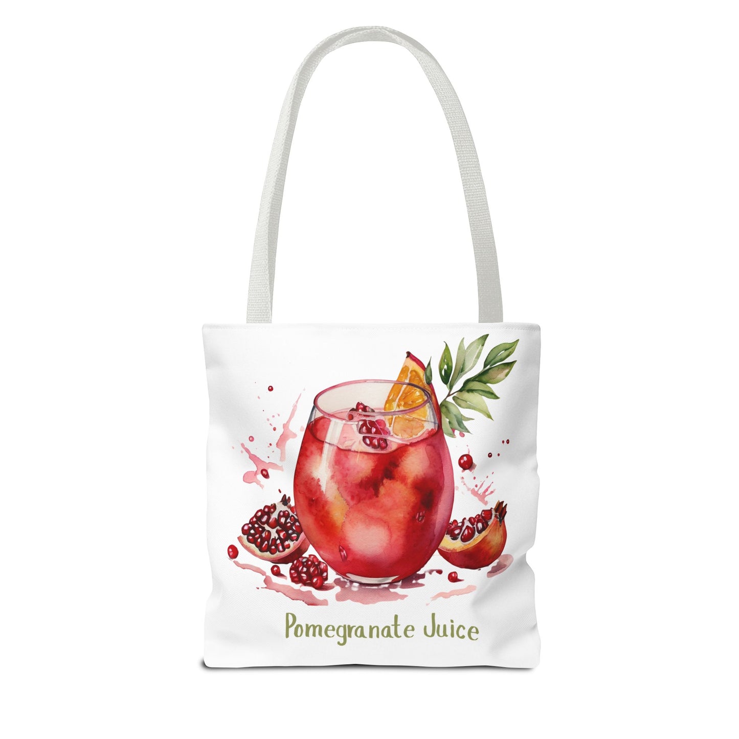Pomegranate Juice Tote Bag — Watercolor Fruit Canvas Tote