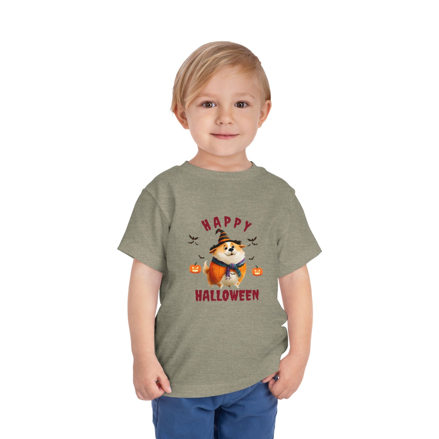 Happy Halloween Toddler Tee, Cute Halloween Shirt, Kids Costume Shirt, Toddler Short Sleeve Top, Halloween Apparel for Kids