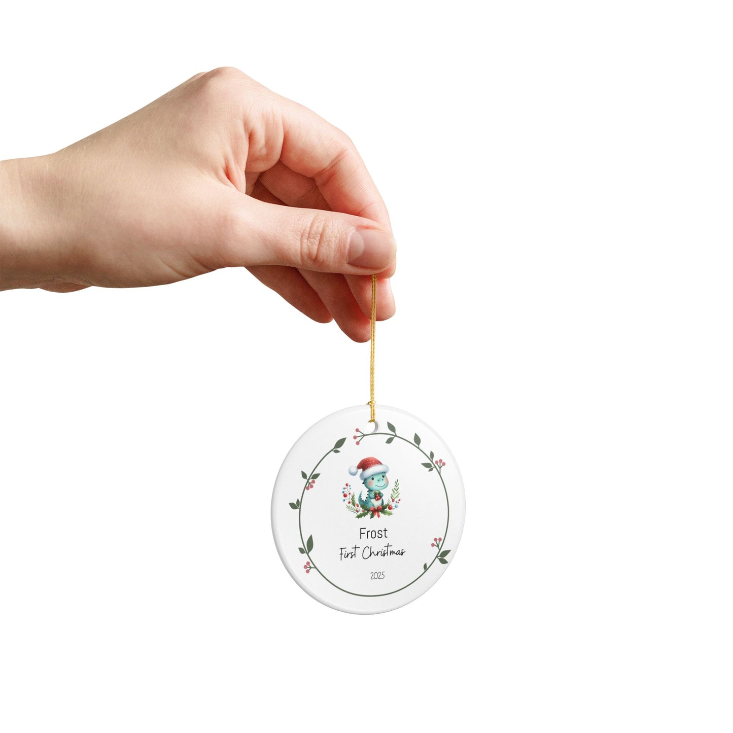 Personalized Christmas Ornament, Holiday Decor, Keepsake Gift, First Christmas Decoration, Eco-Friendly Ceramics