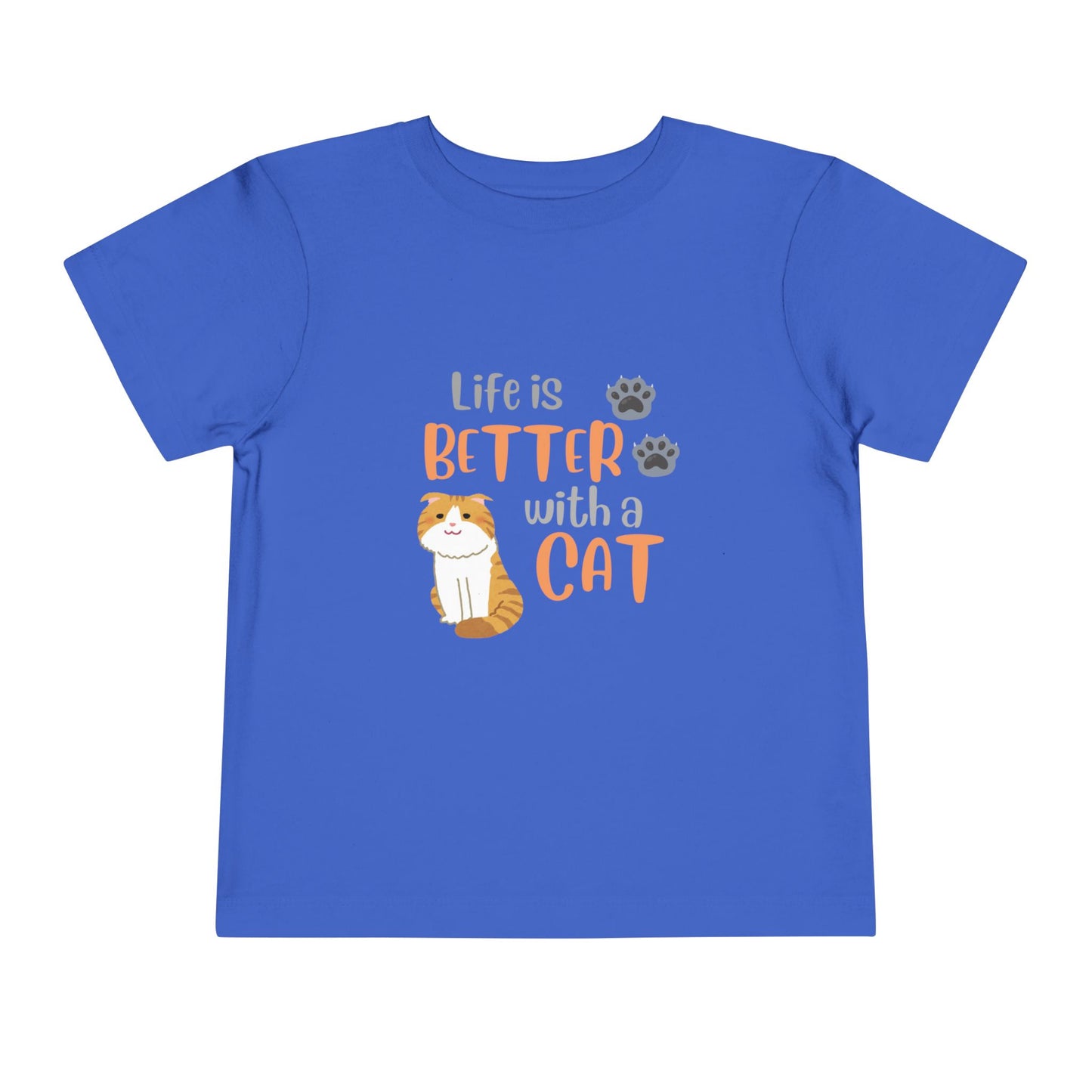 Toddler Cat-Themed Tee - 'Life is Better with a Cat', Kids T-Shirt, Animal Lover Gift, Cute Toddler Outfit, Cat Enthusiast Apparel, [...]