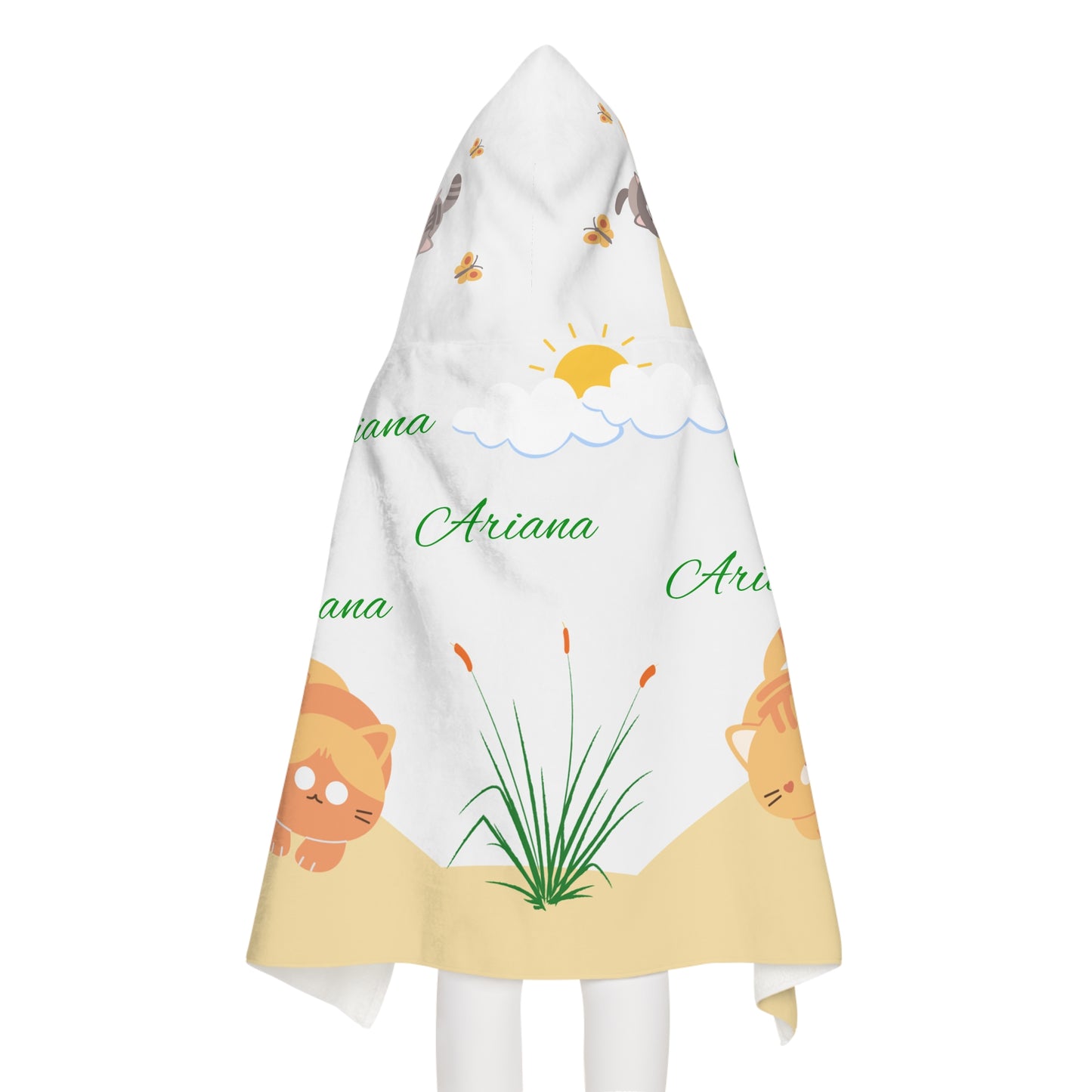 Personalized cats Youth Hooded Towel