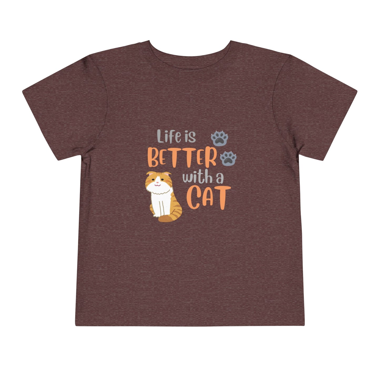 Toddler Cat-Themed Tee - 'Life is Better with a Cat', Kids T-Shirt, Animal Lover Gift, Cute Toddler Outfit, Cat Enthusiast Apparel, [...]