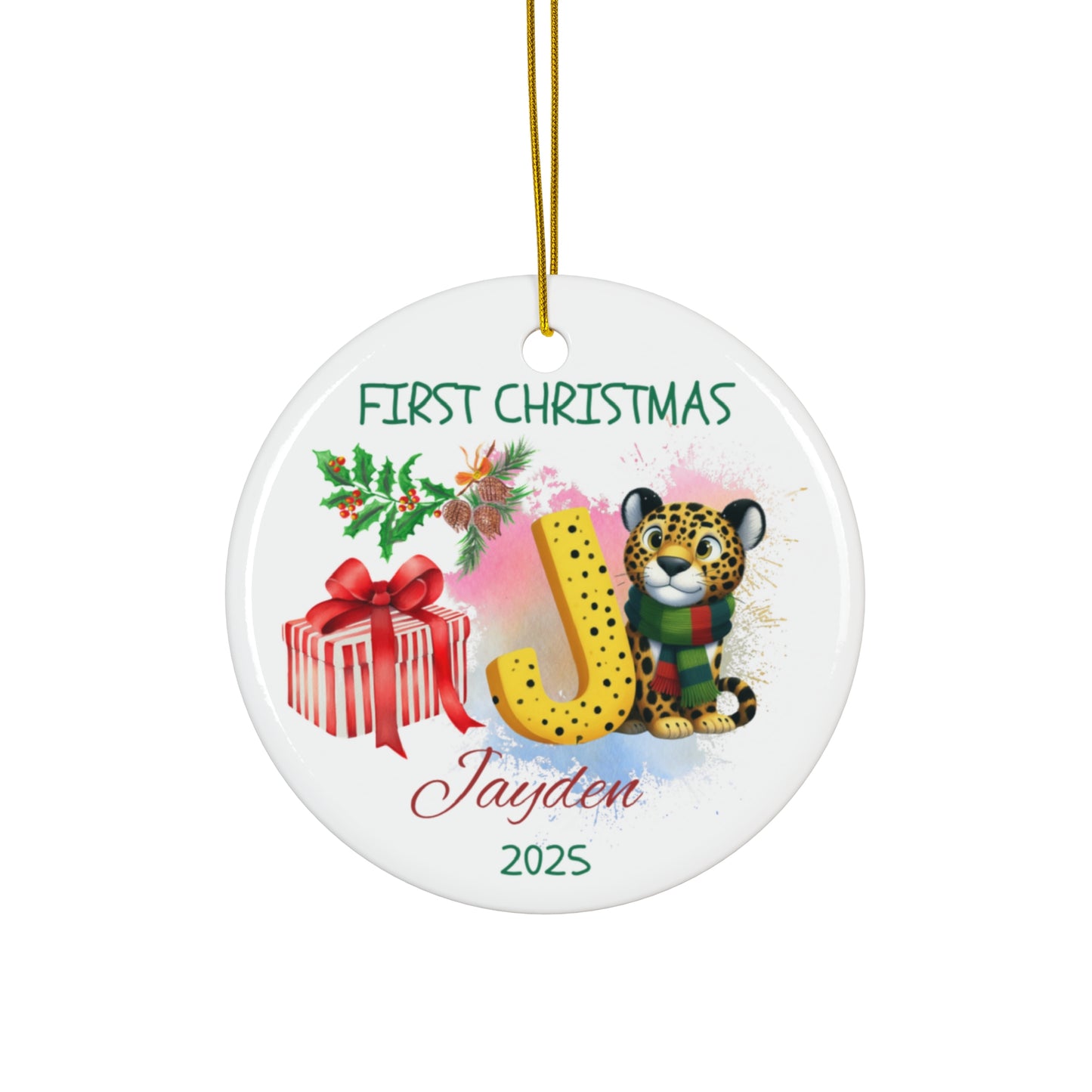 Custom First Christmas Ornament, Personalized Holiday Decor, 2025 Keepsake, Baby's First Christmas Gift, Tree Decoration