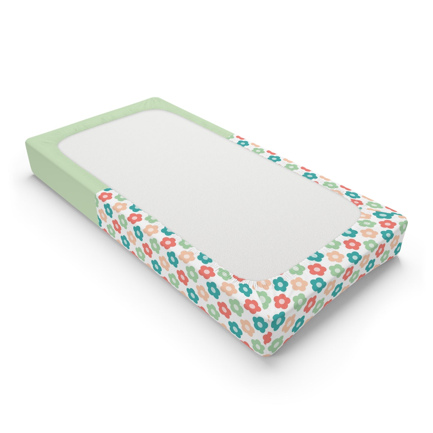 Floral Bunny Baby Changing Pad Cover — Personalized Newborn Nursery Decor