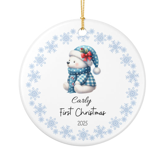 Personalized Christmas Ornament - First Christmas Decoration, Holiday Gift, Keepsake, Winter Decor, Newborn Gift