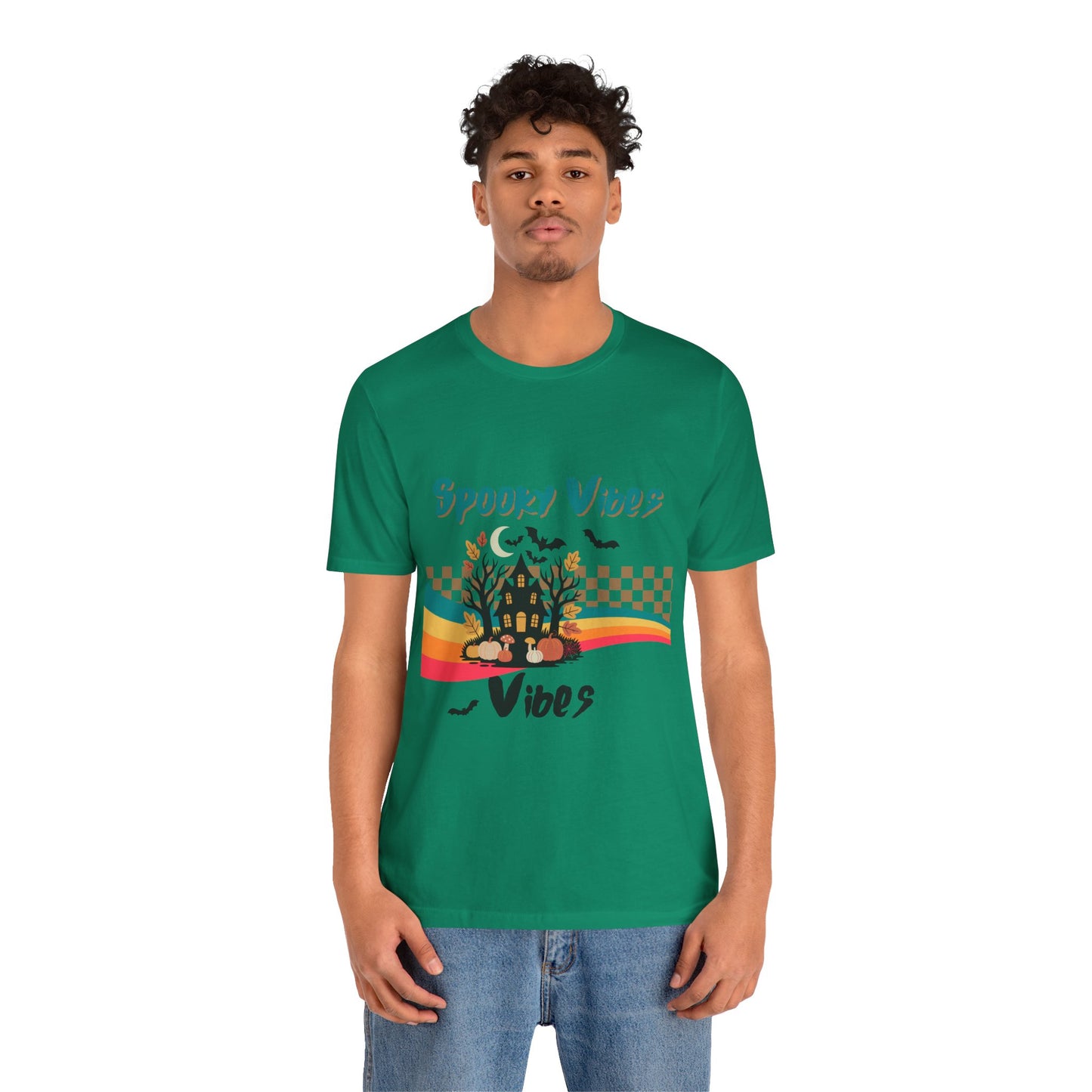 Spooky Vibes Graphic Tee, Unisex Halloween Shirt, Fall Fashion, Casual T-Shirt, Unique Gift for Halloween Lovers, Autumn Wardrobe Essential