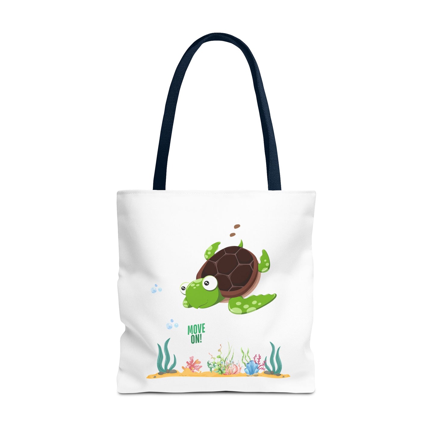Turtle with seaweed and bubble Tote Bag