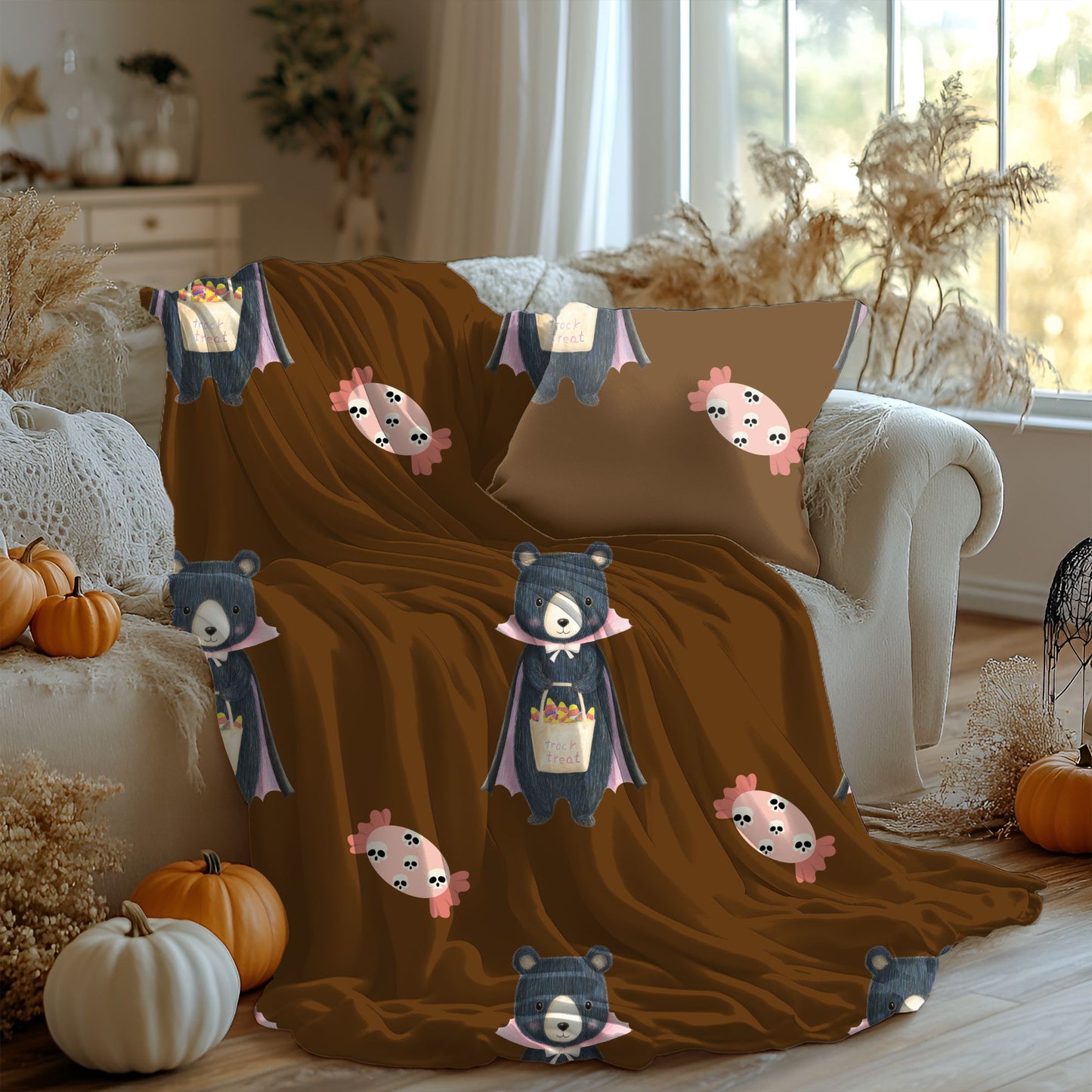 Cozy Velveteen Plush Blanket Featuring Whimsical Bear Design, Perfect for Kids' Rooms, Baby Showers, Gift for Animal Lovers, Nursery [...]