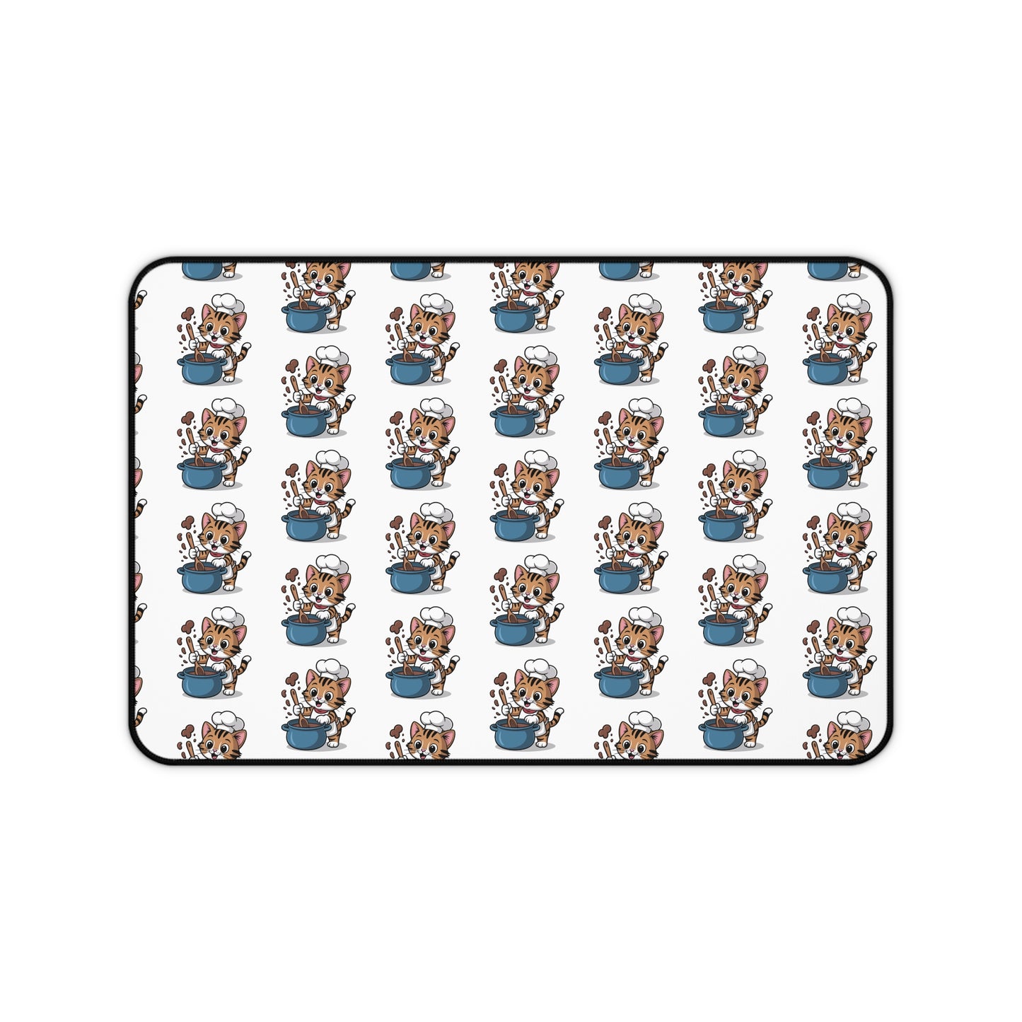 Cute Cat and Tea Desk Mat for Home Office